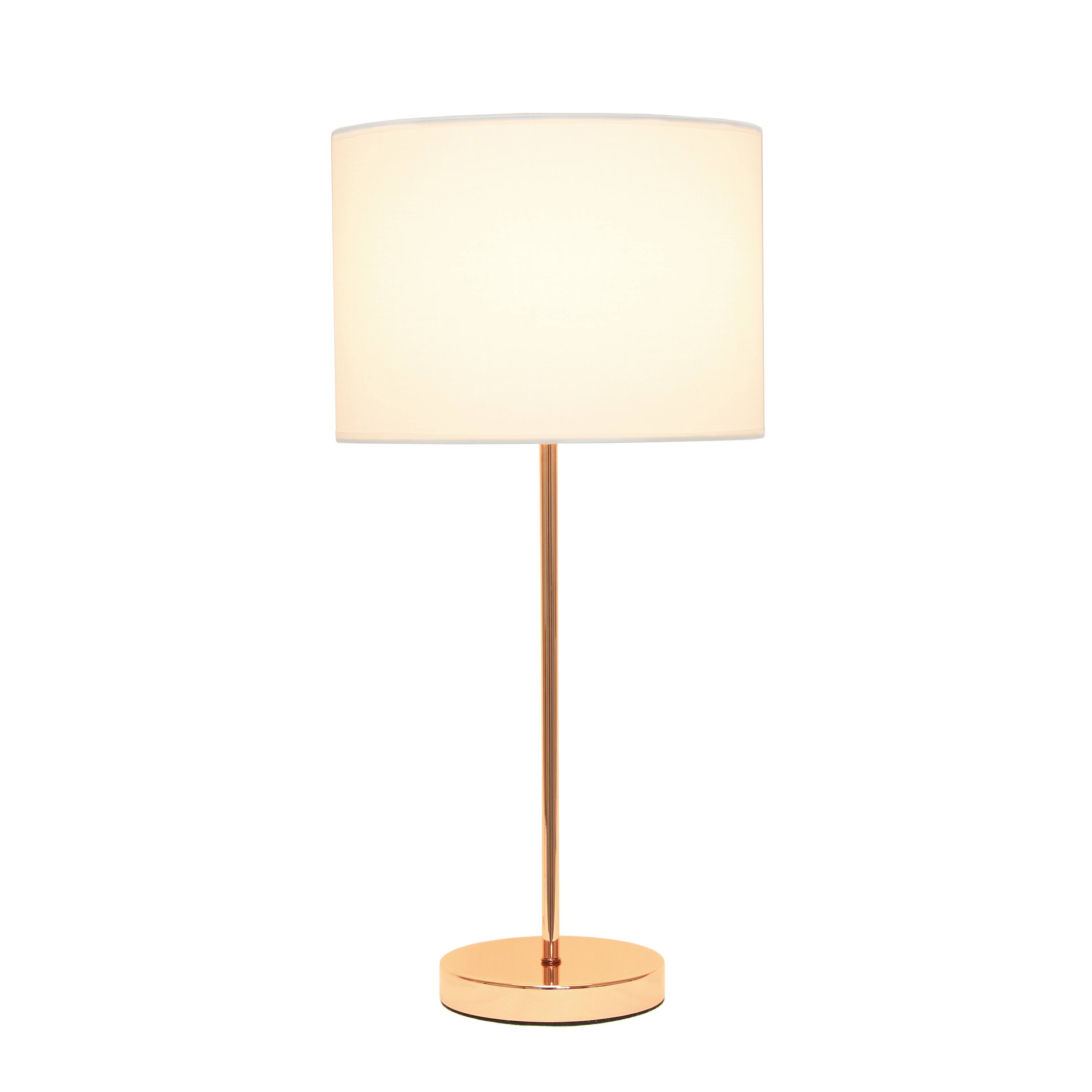 Simple Designs 23&#x22; White Fabric Shade Lamp