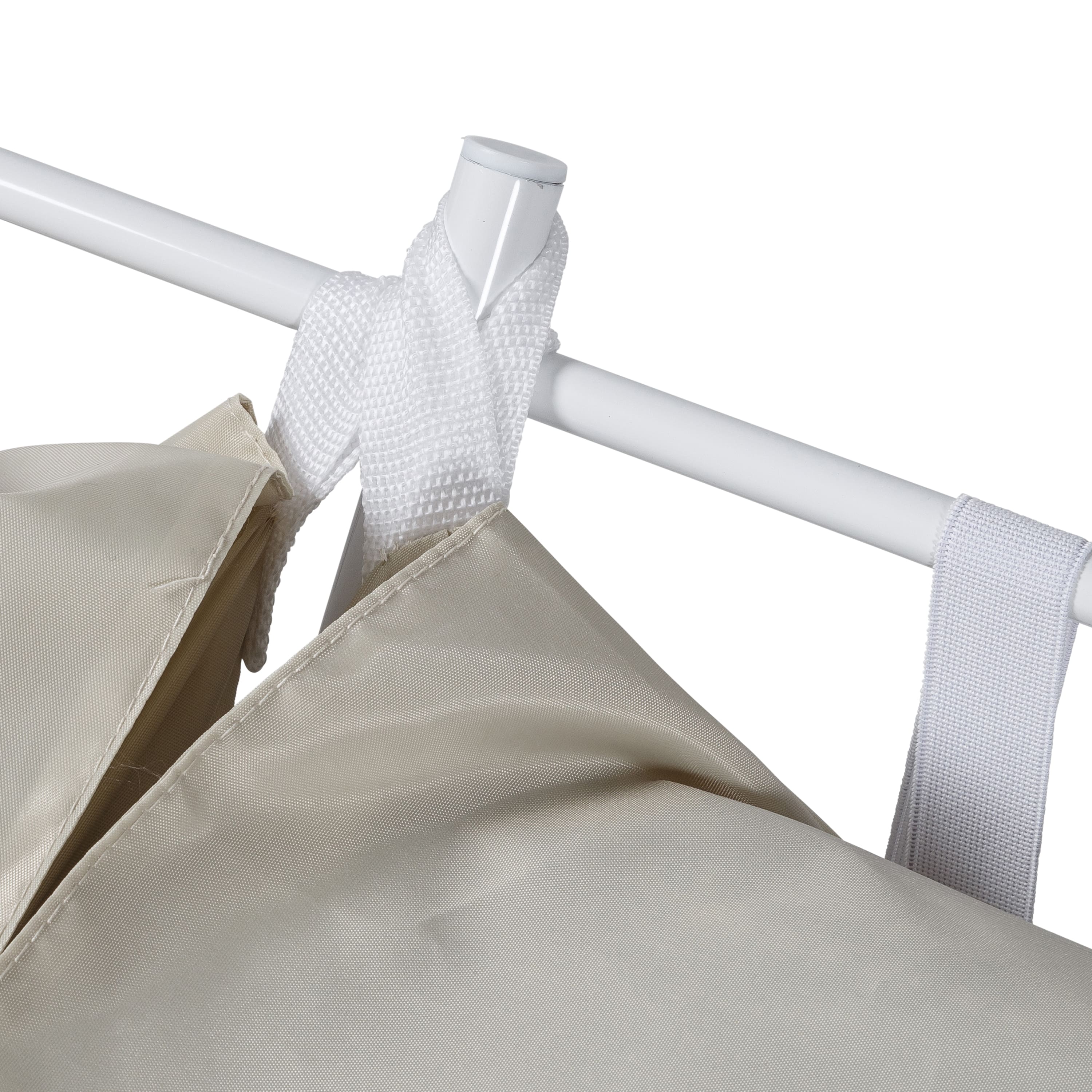 Honey Can Do White/Natural Double Bounce Back Hamper with Wheels and Lid