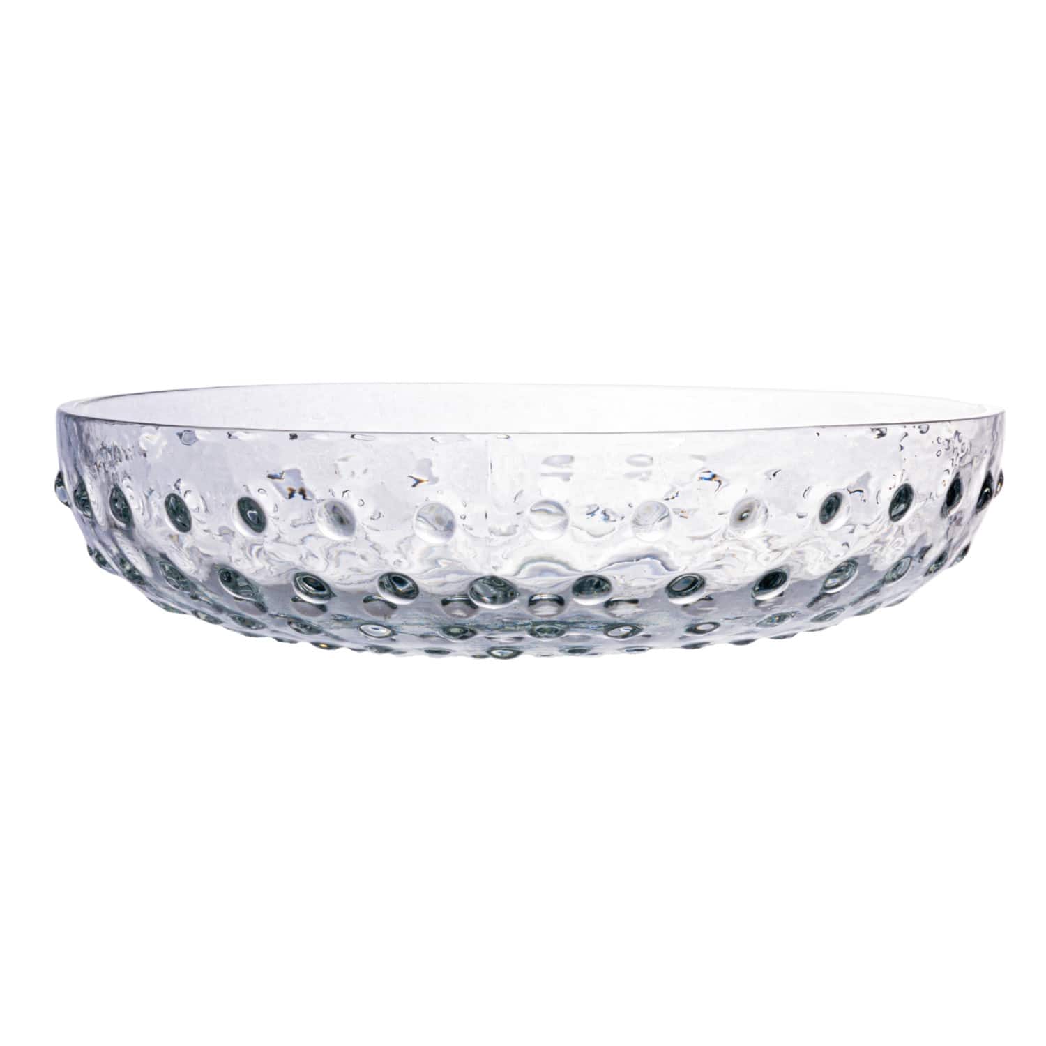 Hello Honey® 8.25" Clear Hobnail Low Round Glass Bowl