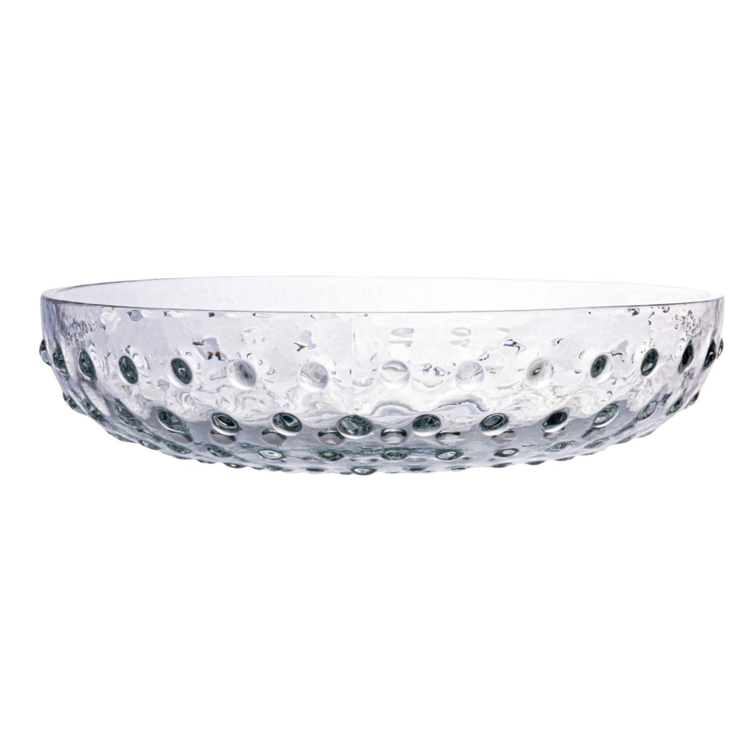 8.25&#x22; Clear Hobnail Low Round Glass Bowl