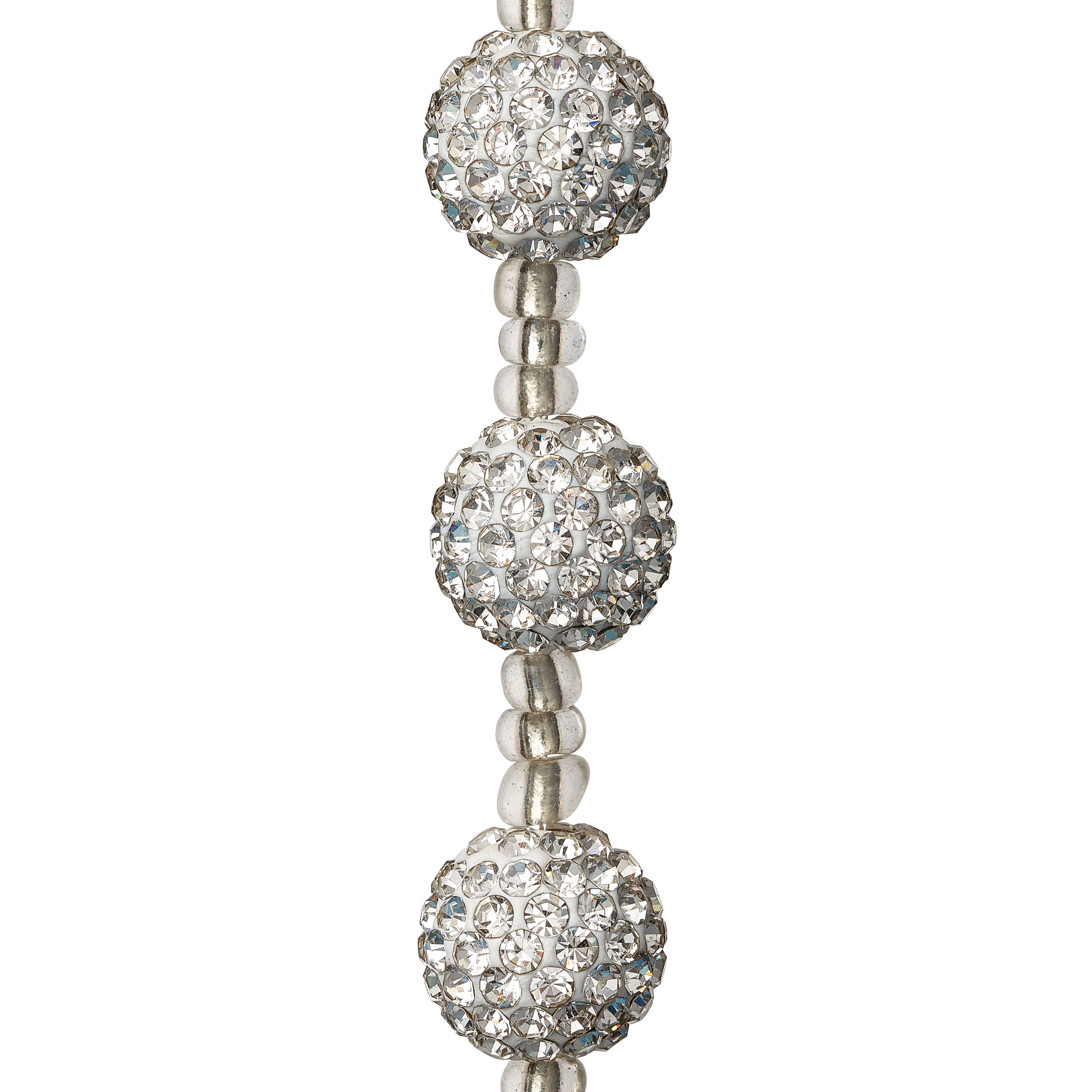 Silver Rhinestone Round Beads, 12mm by Bead Landing™