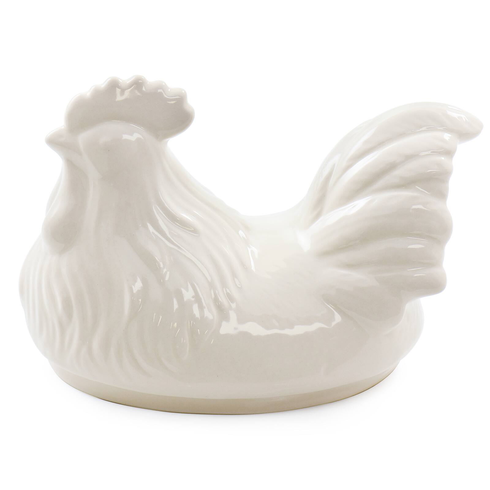 Martha Stewart 6&#x22; Cream Ceramic Rooster Baker