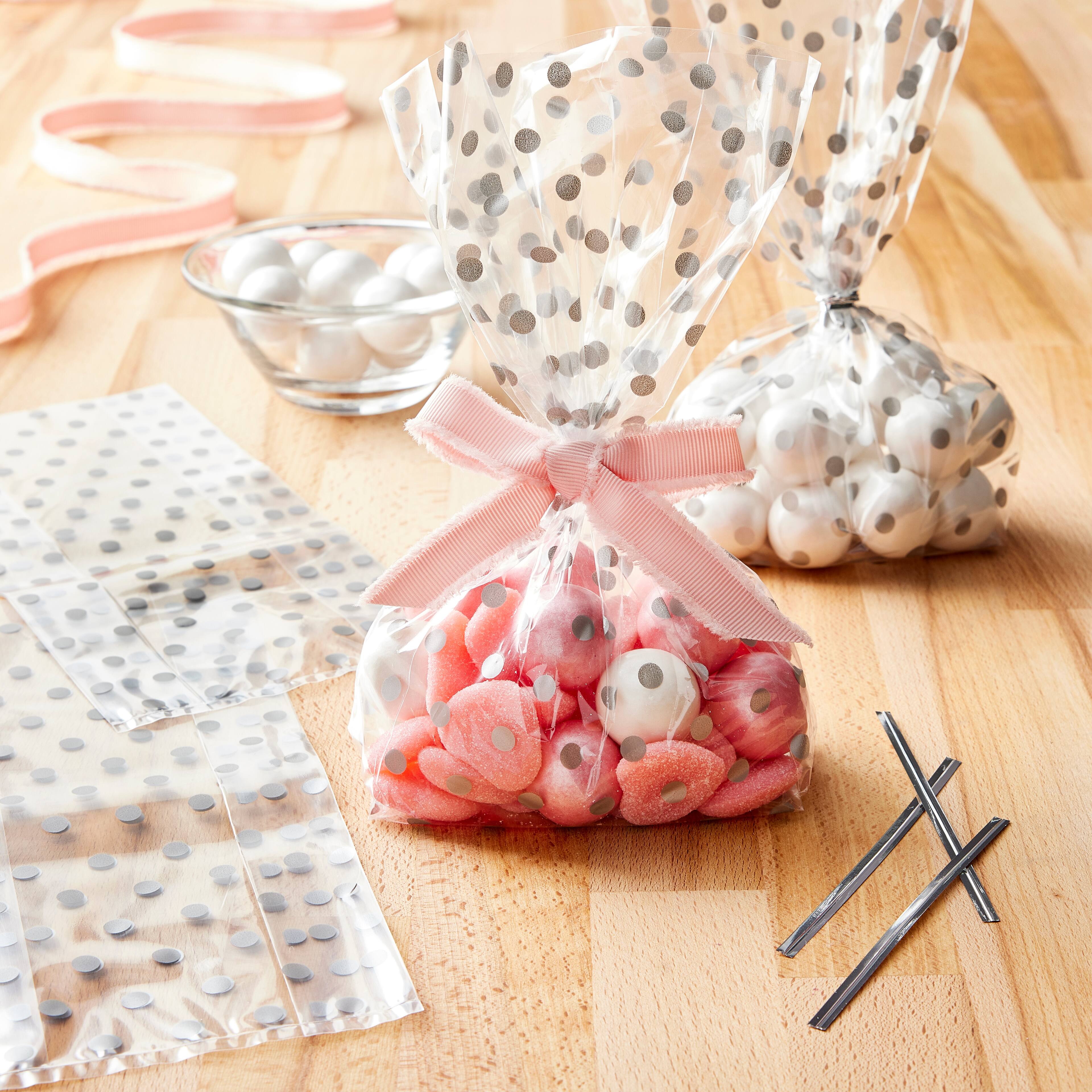 12 Packs: 25 ct. (300 total) Silver &#x26; Clear Cello Bag Kit by Celebrate It&#xAE;