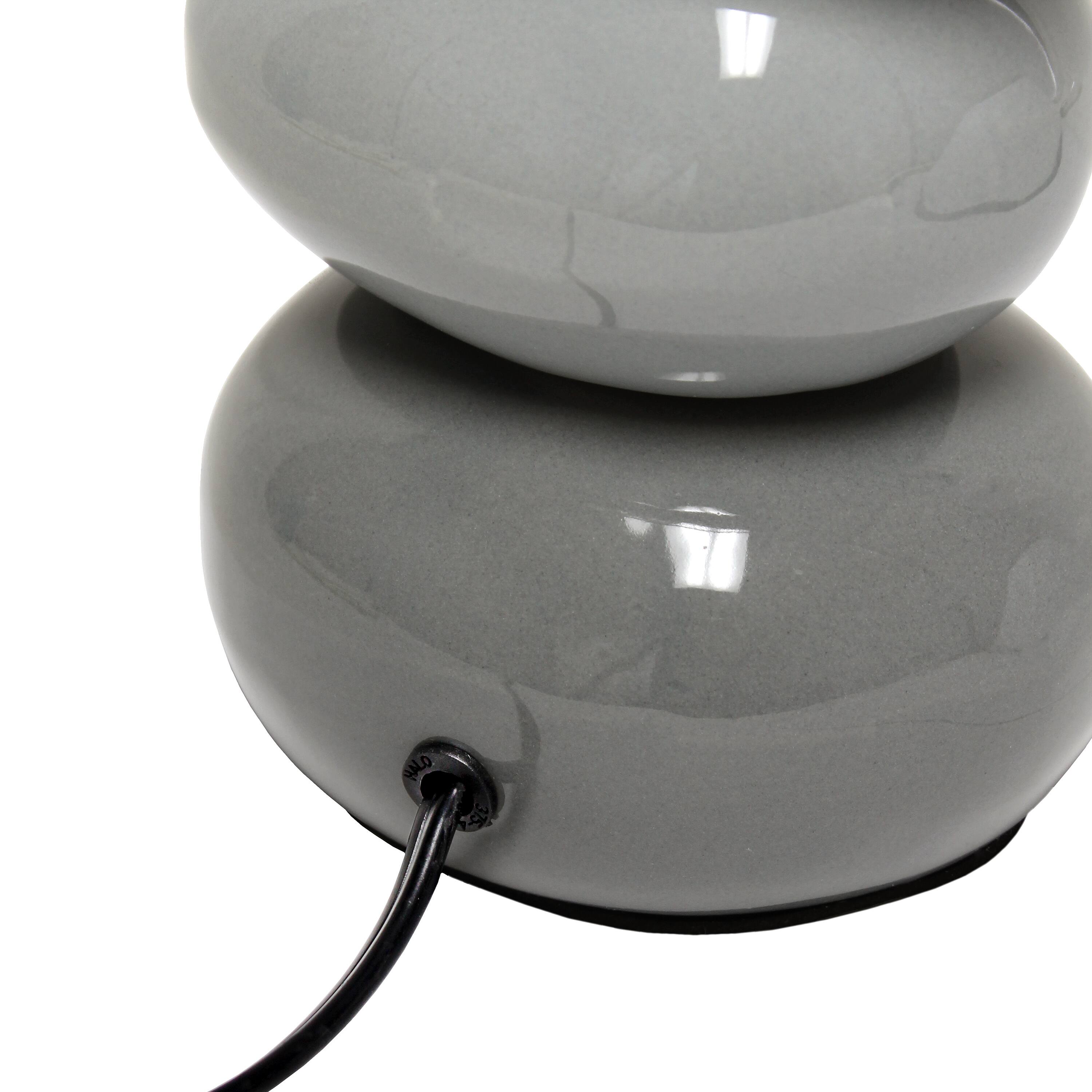 Creekwood Home Priva 14.7&#x22; Gray Stacking Stones Table Lamp