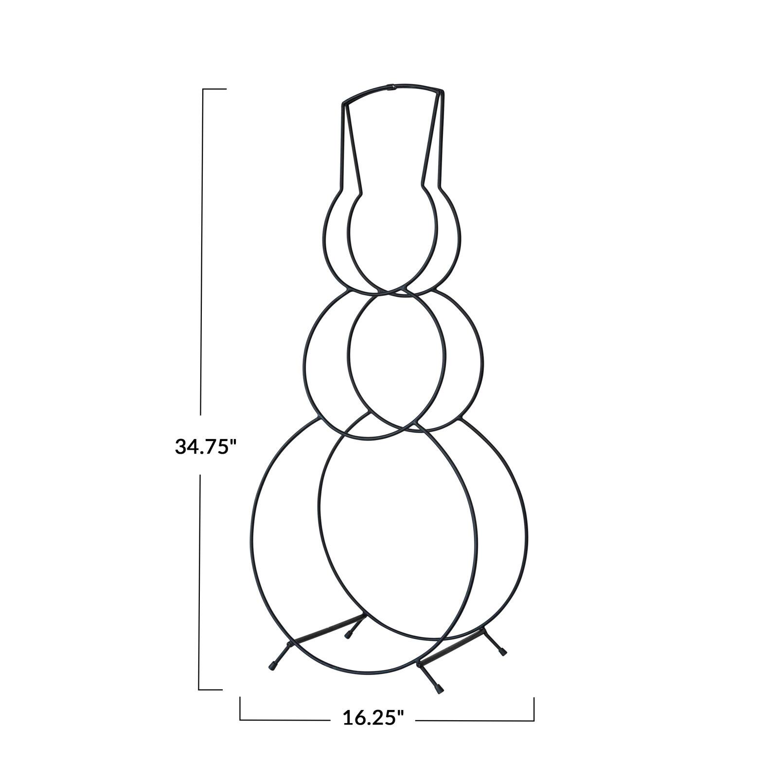 Hello Honey&#xAE; 34.75&#x22; Black Metal Snowman Shaped Log Holder