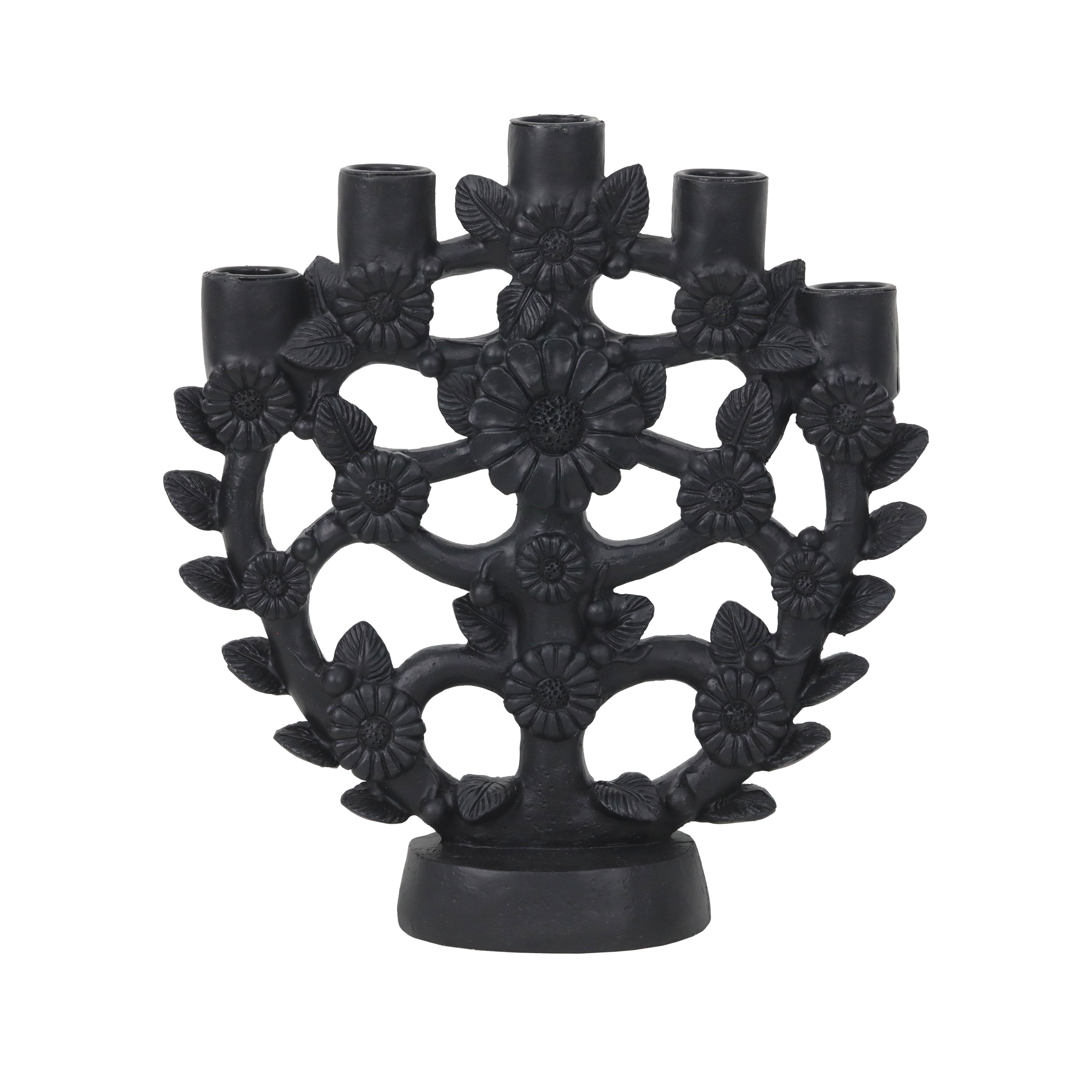 10.25&#x22; Floral Rib Cage Taper Candle Holder by Ashland&#xAE;