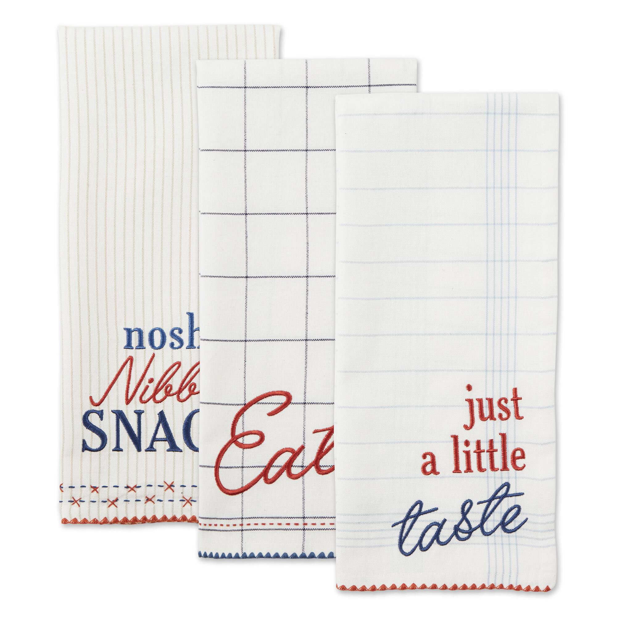 Asst What'S Cookin' Embellished Dishtowel (Set of 3)