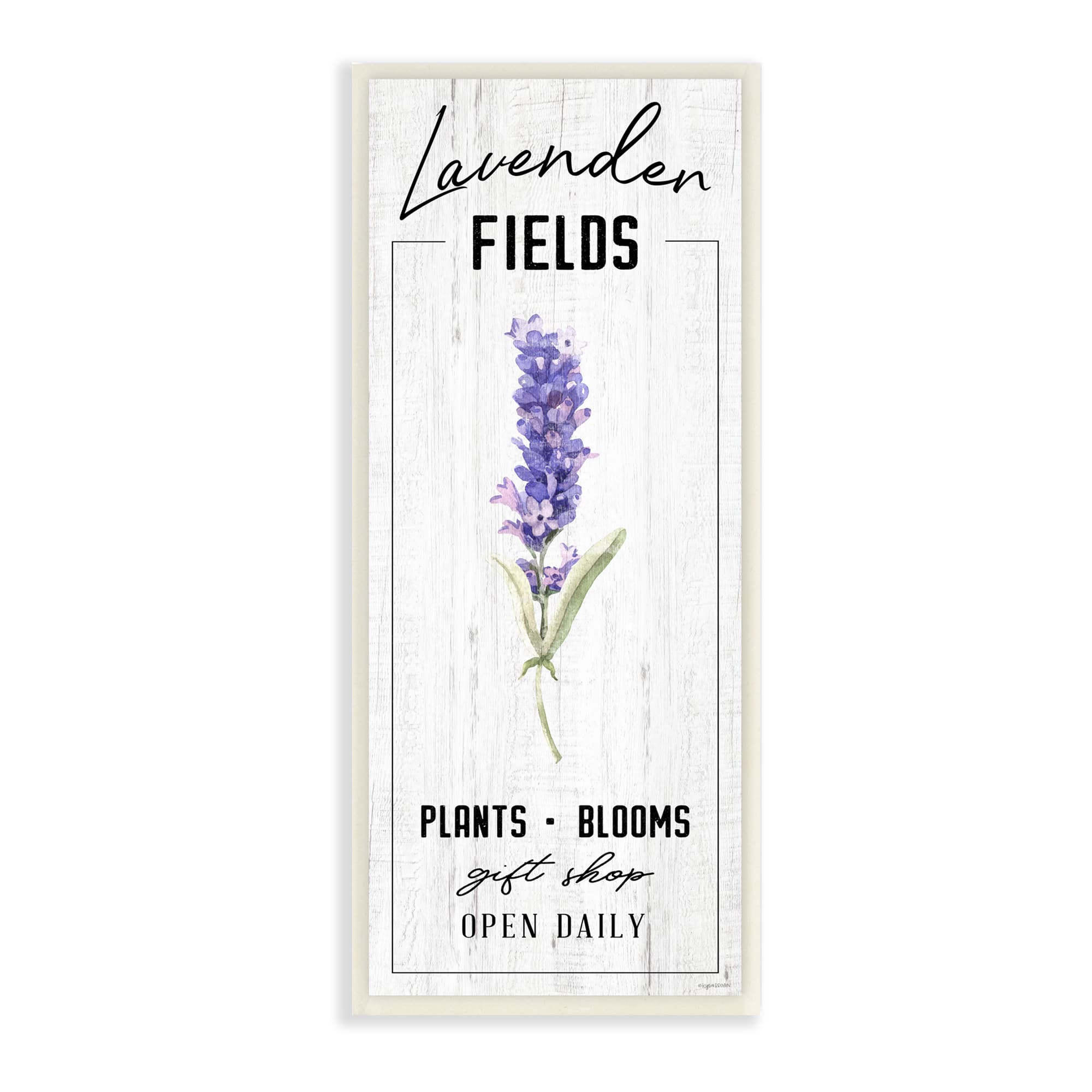 Stupell Industries Lavender Fields Purple Farm Florals Gift Shop Sign, 7&#x22; x 17&#x22;