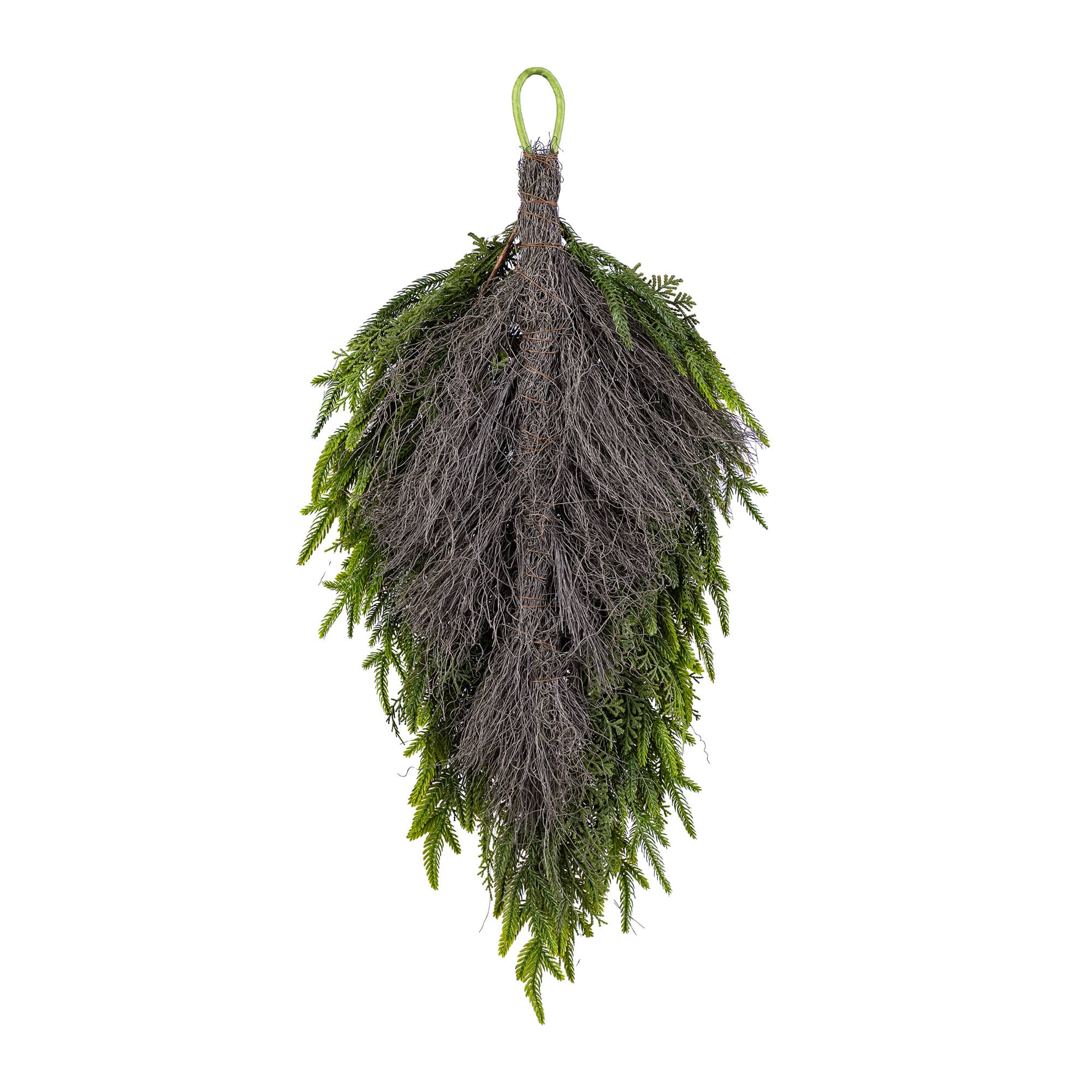 Glitzhome&#xAE; 31.5&#x22;H Christmas Greenery PE Teardrop with Pinecones and Red Berries