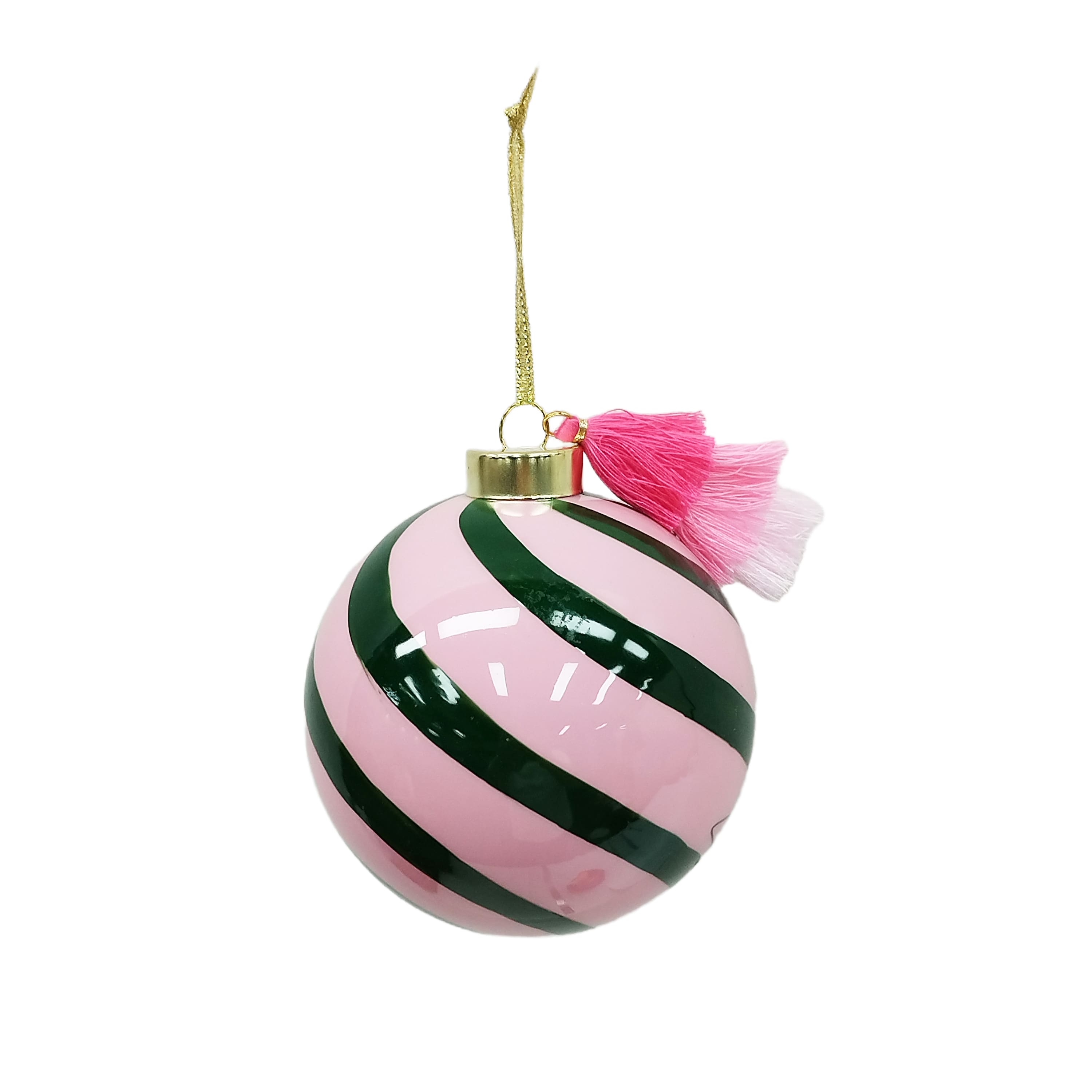 4.5&#x22; Striped Glass Ball Ornament by Ashland&#xAE;