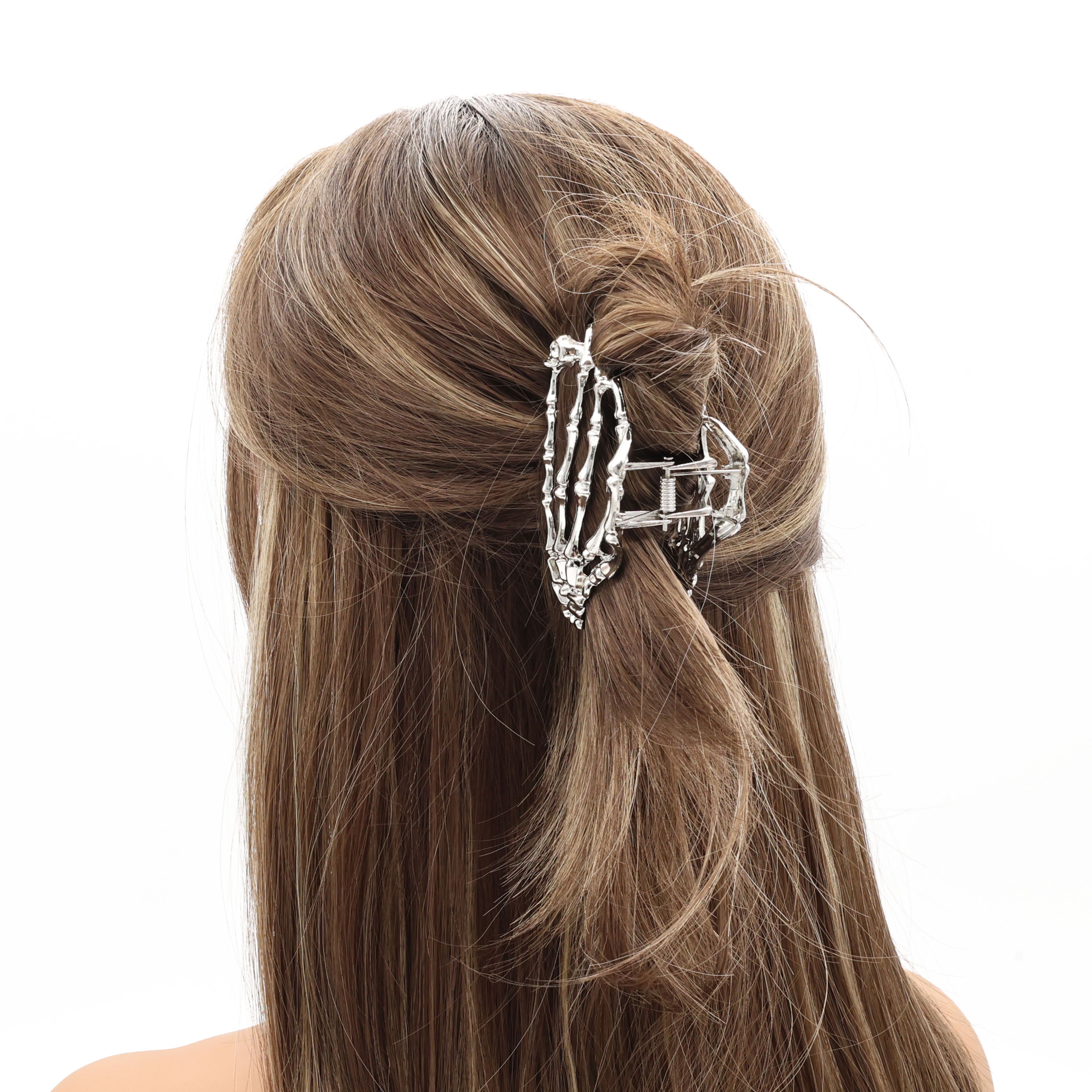 Silver Skeleton Hand Claw Clip by Celebrate It&#x2122;