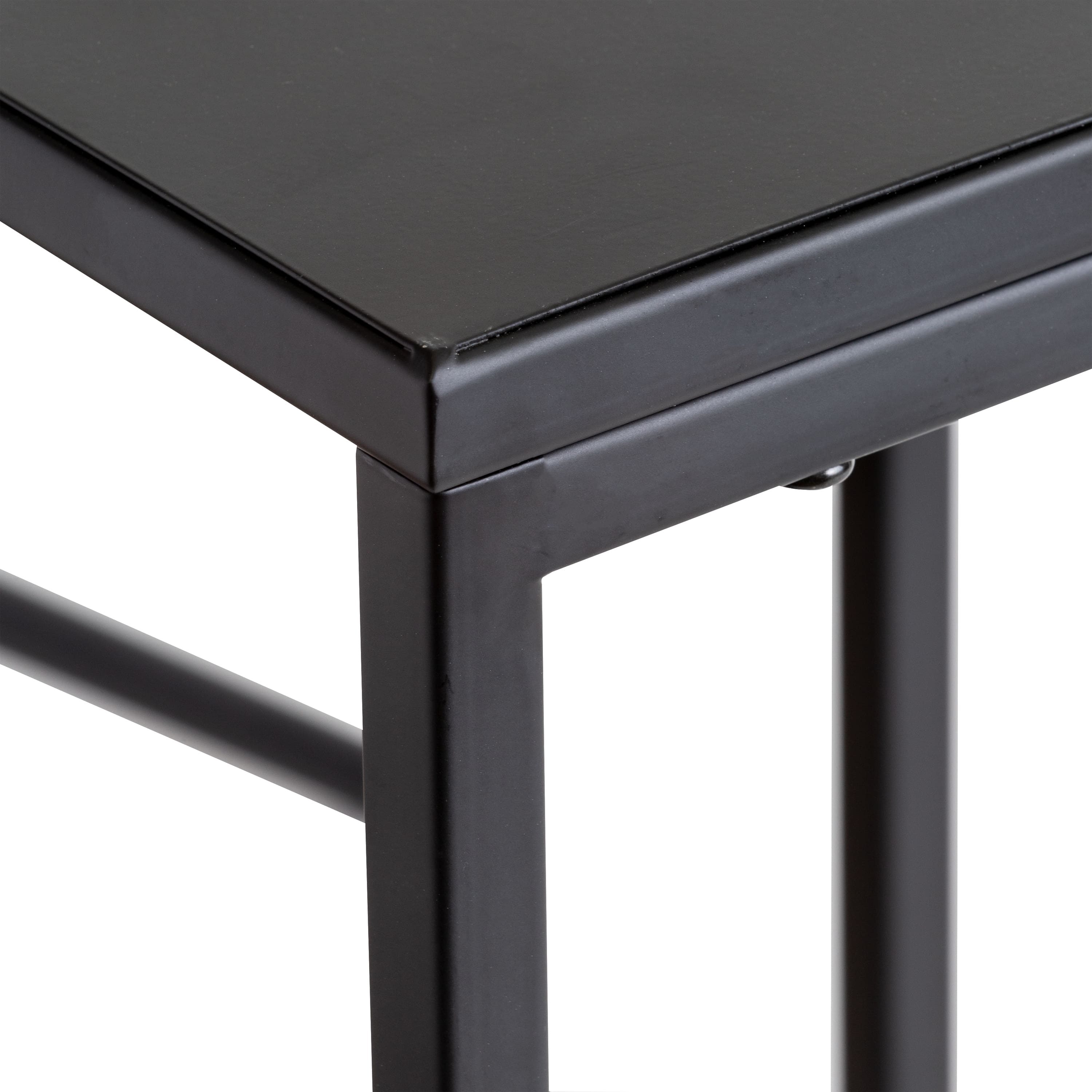 Honey Can Do Square Black Side Tables Set