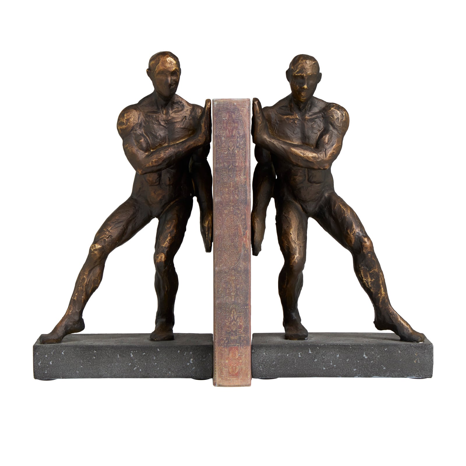 9.75&#x22; Modern Polystone Leaning Men Bookends, 2ct.