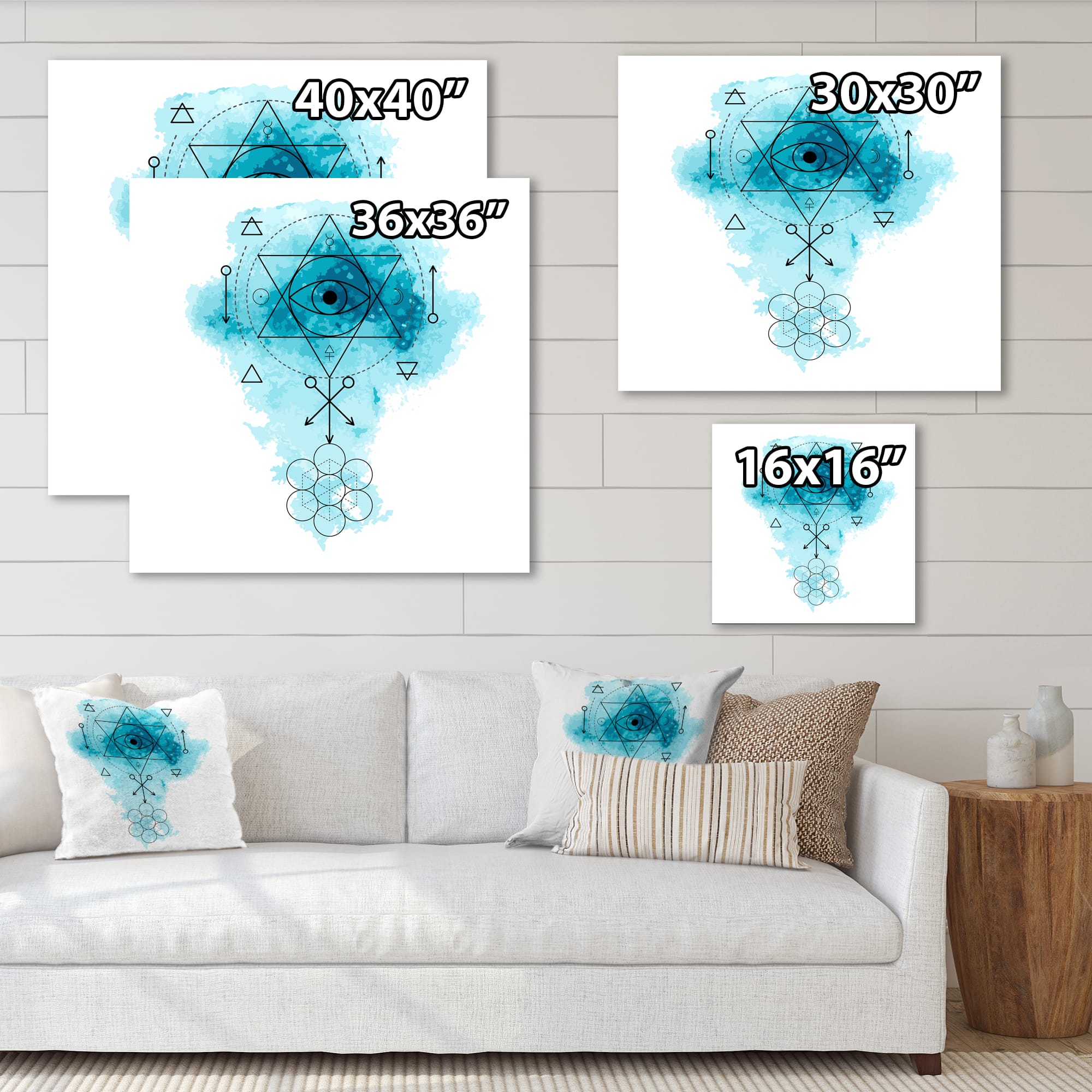 Designart - Symbol of Alchemy and Sacred Geometry II - Bohemian &#x26; Eclectic Canvas Wall Art Print