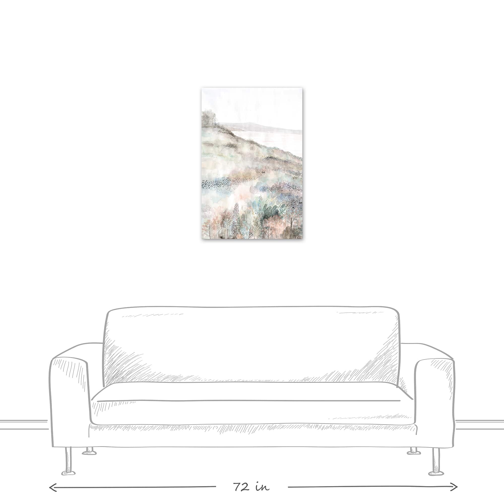 Muted Watercolor Landscape Canvas Wall Art