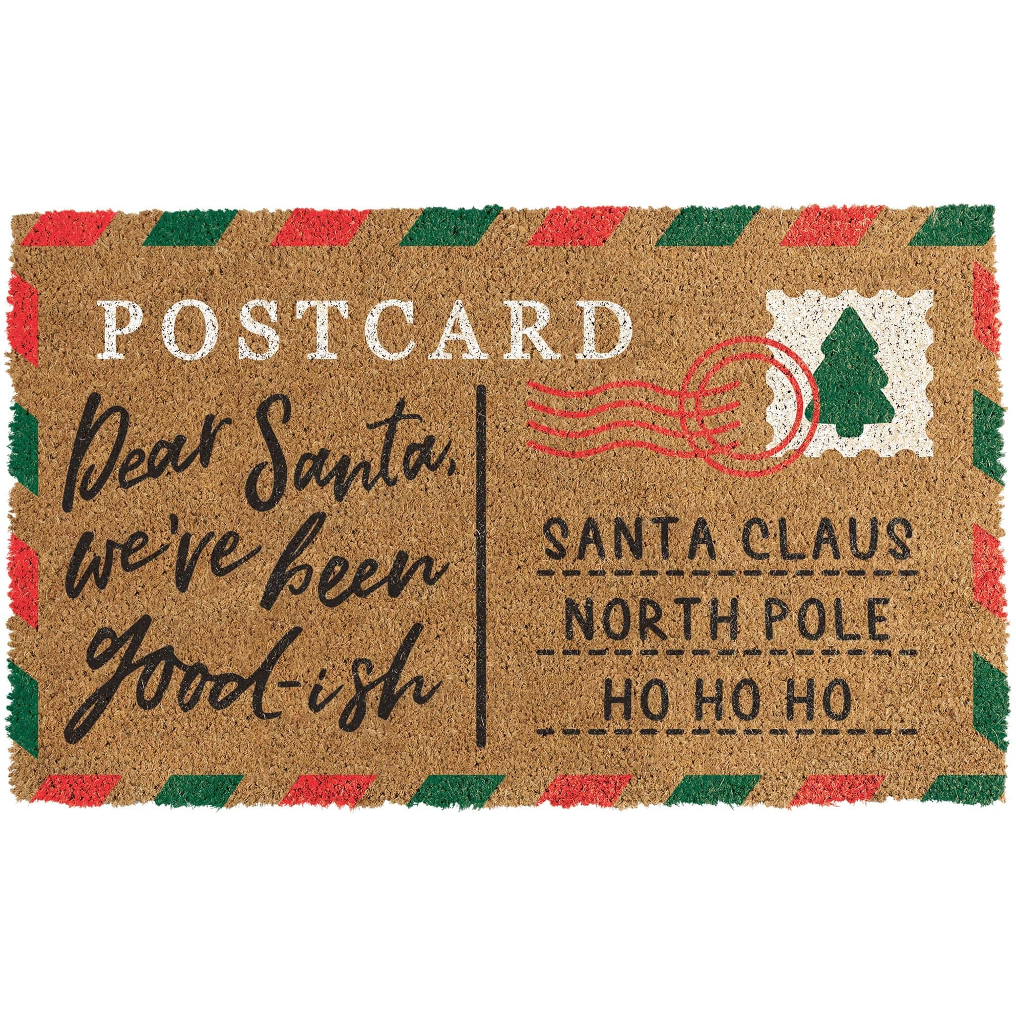 30&#x22; Postcard to Santa Coir &#x26; Vinyl Doormat