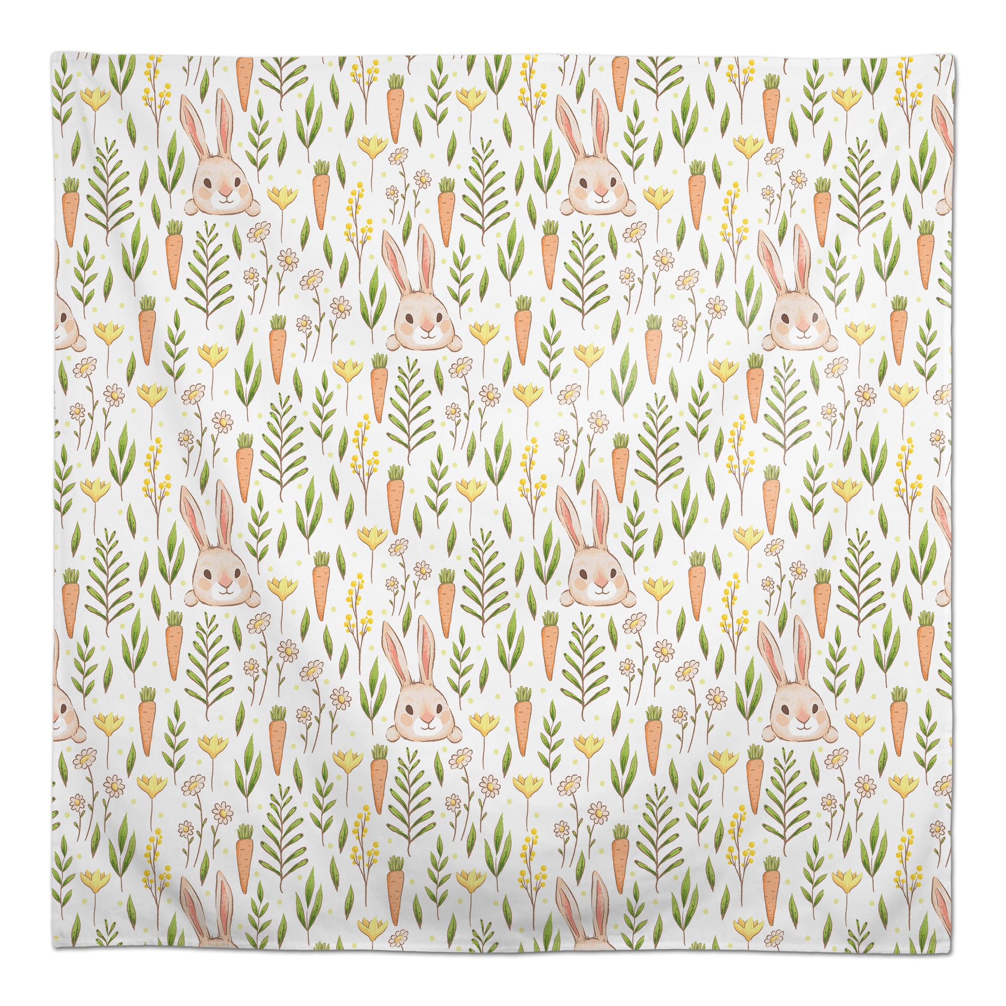 Bunny And Carrot Pattern 1 58&#x22; x 58&#x22; Tablecloth