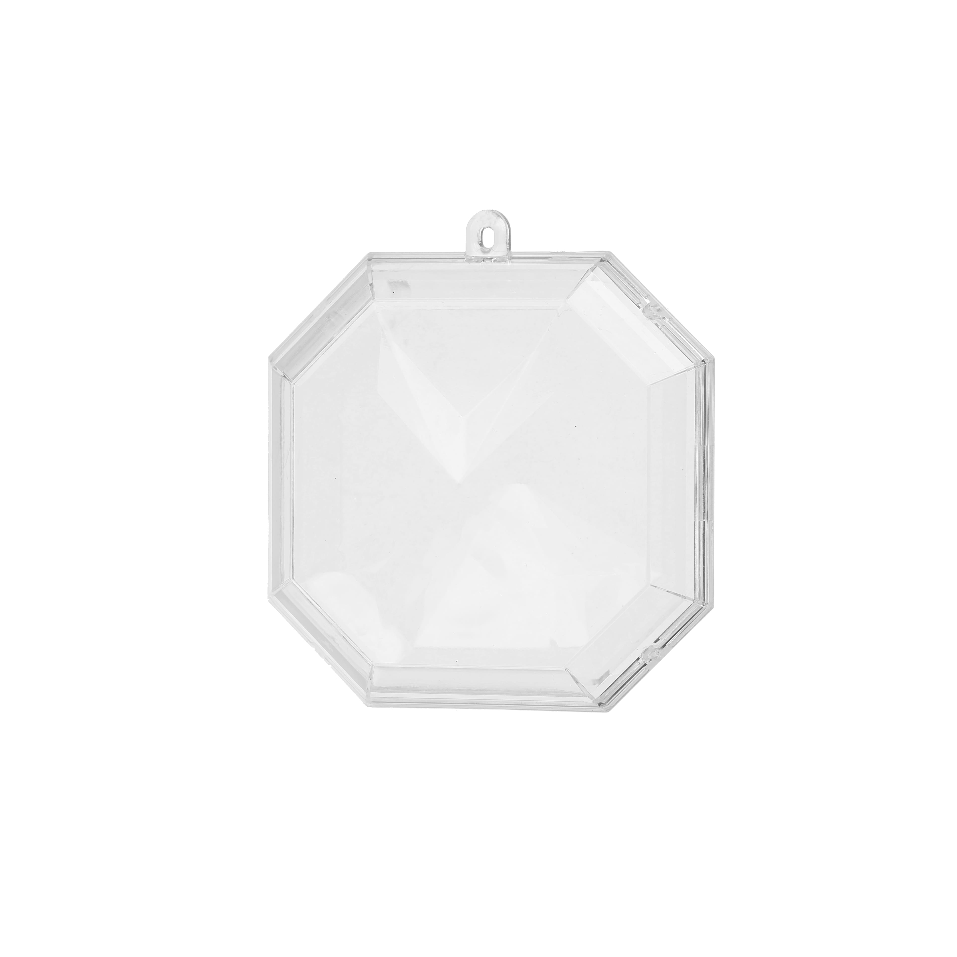 3 Pack 4.25" Clear Fillable DIY Plastic Gem Ornaments by Make Market®