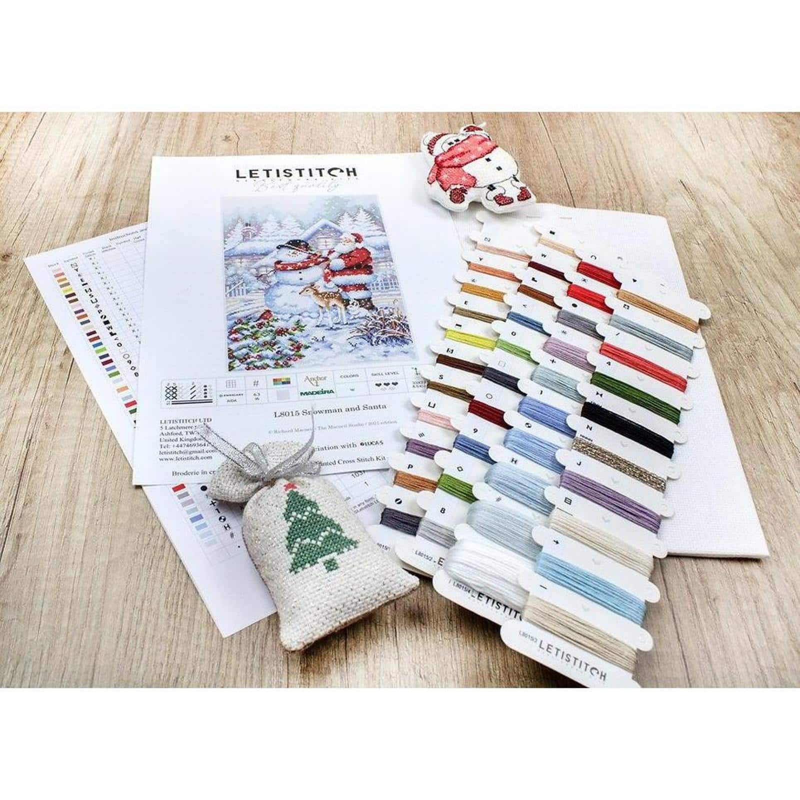 Letistitch Snowman And Santa Counted Cross Stitch Kit