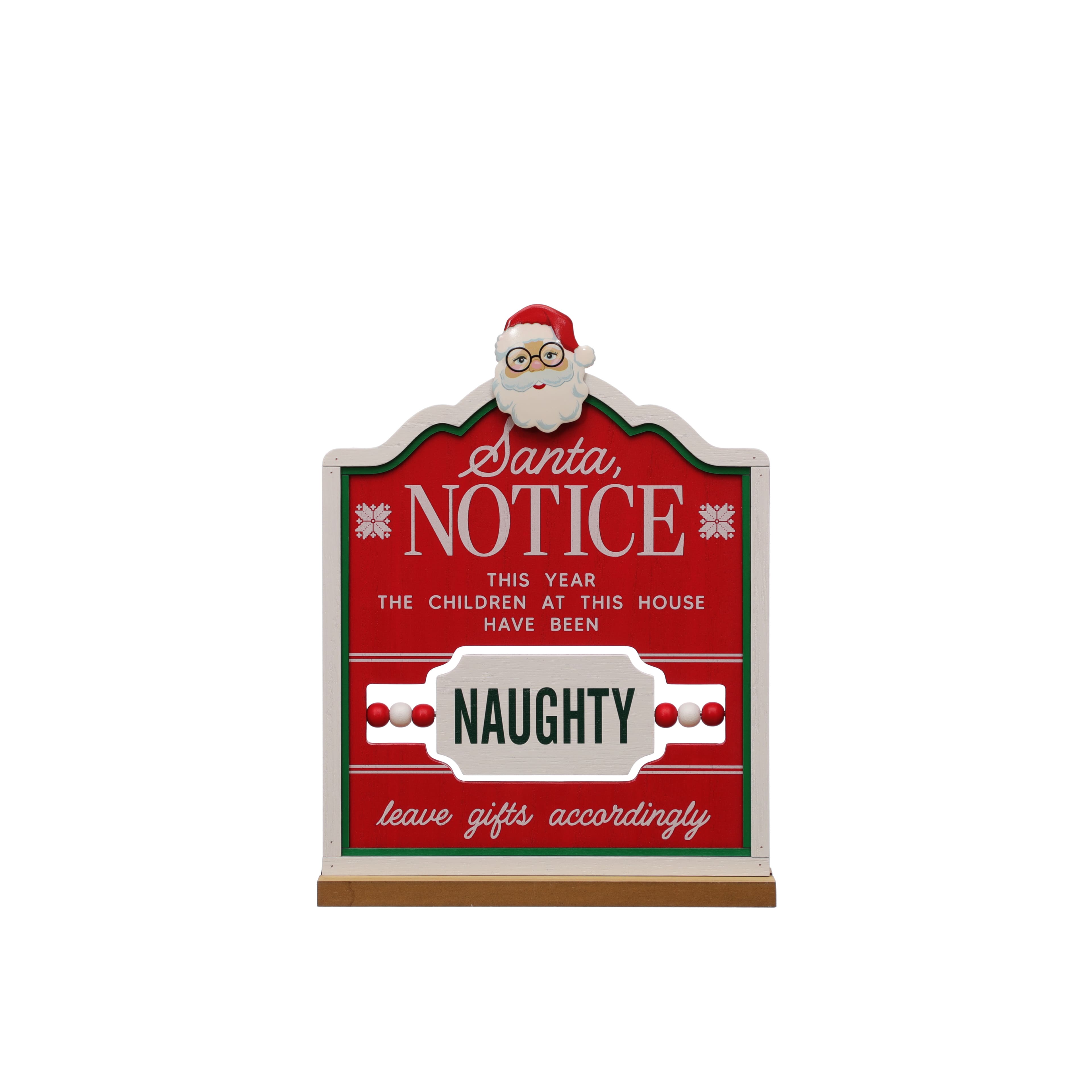 11.25&#x22; Santa Naughty or Nice Notice Tabletop D&#xE9;cor by Ashland&#xAE;
