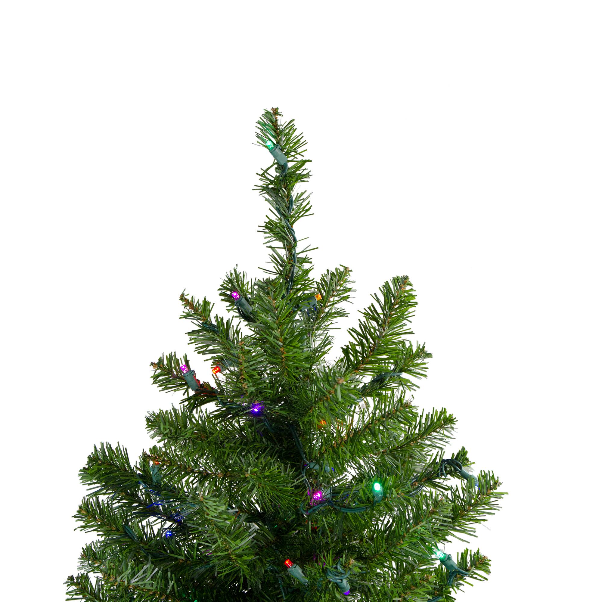 24&#x22; Pre-Lit Canadian Pine Artificial Christmas Tree, Multicolor Lights
