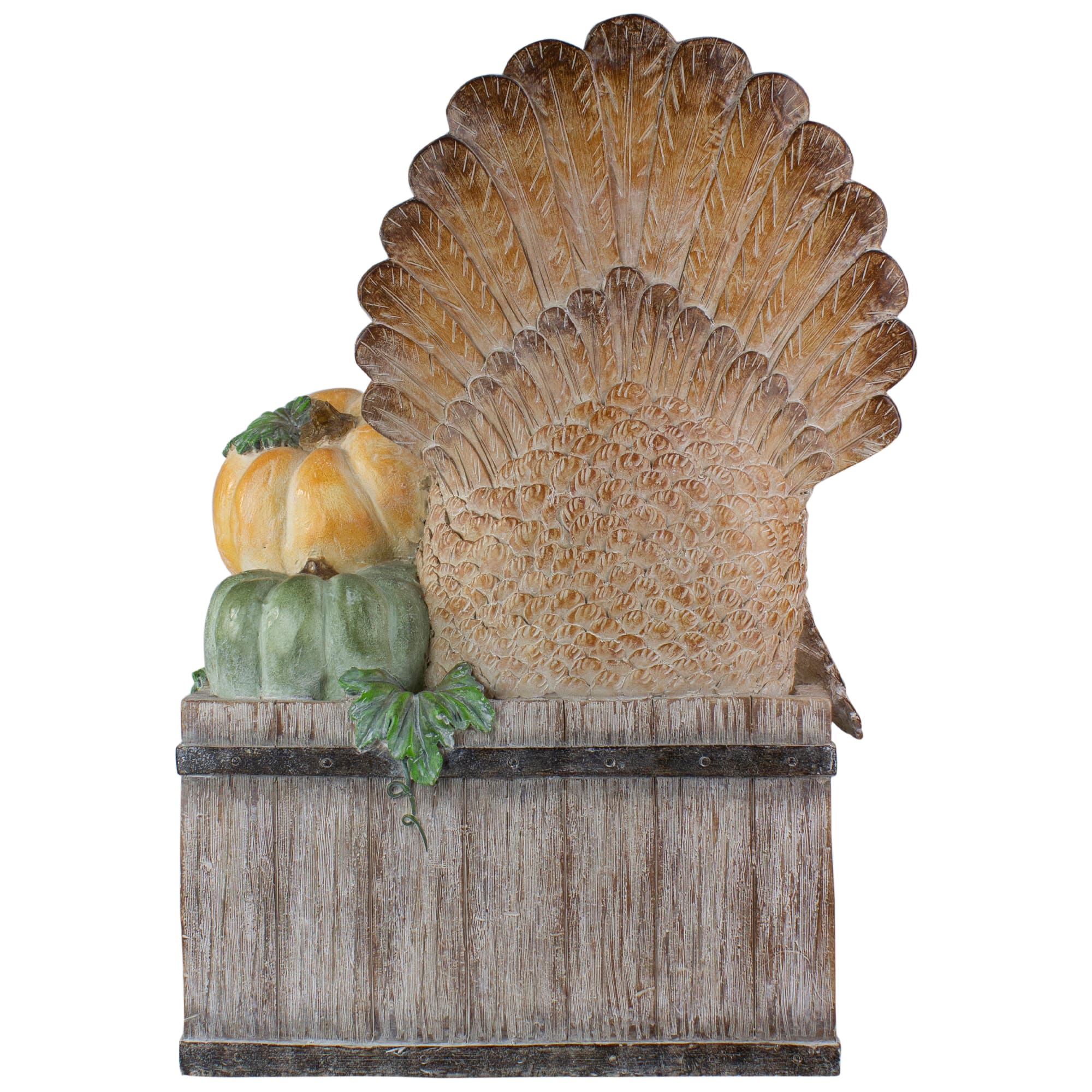 20" Turkey & Pumpkins Happy Thanksgiving Decoration
