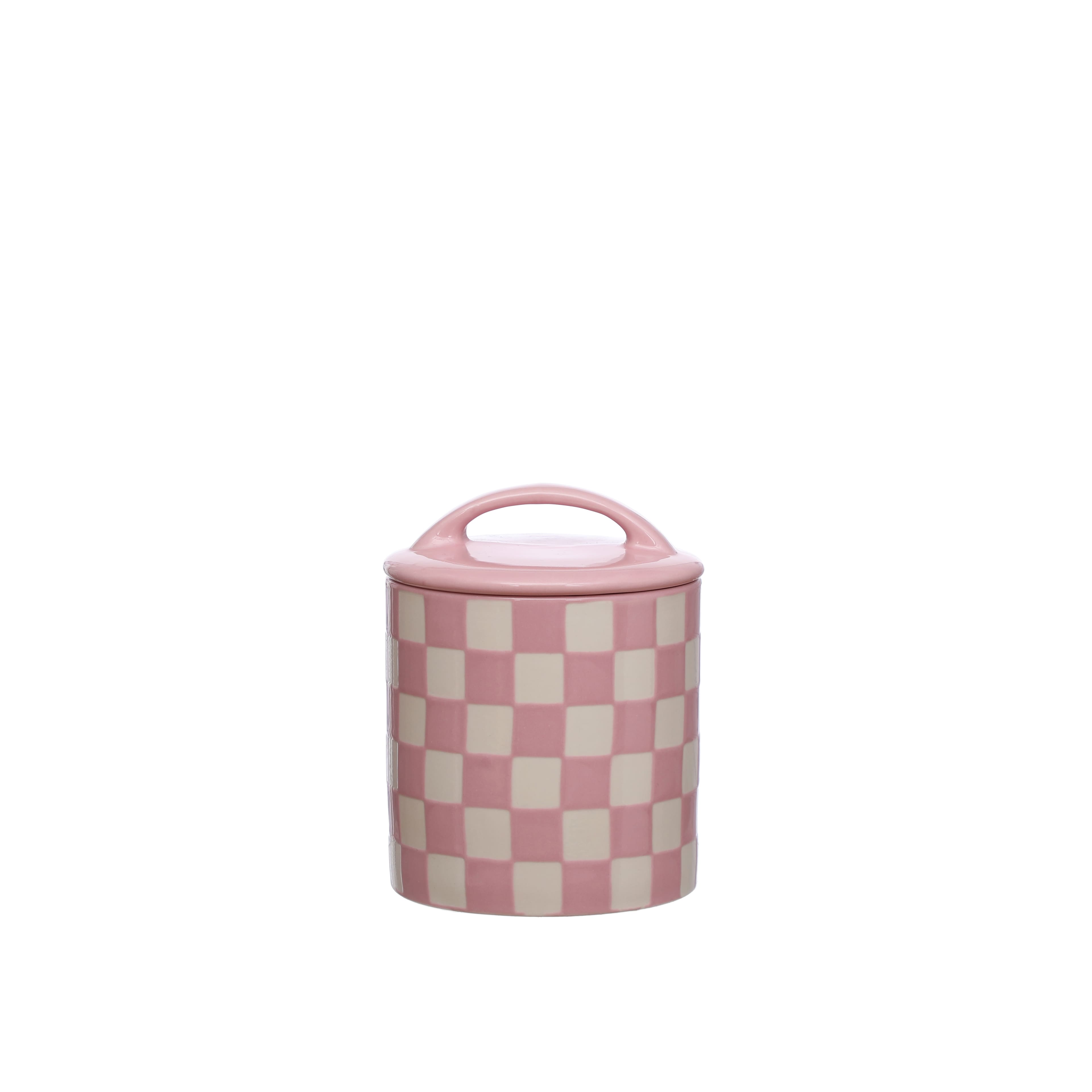 Checkered Ceramic Jar with Lid by Ashland®