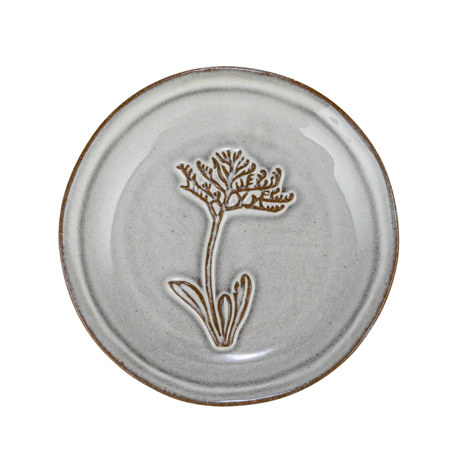 Hello Honey® 5" Cream & Brown Round Reactive Glaze Stoneware Dish Set