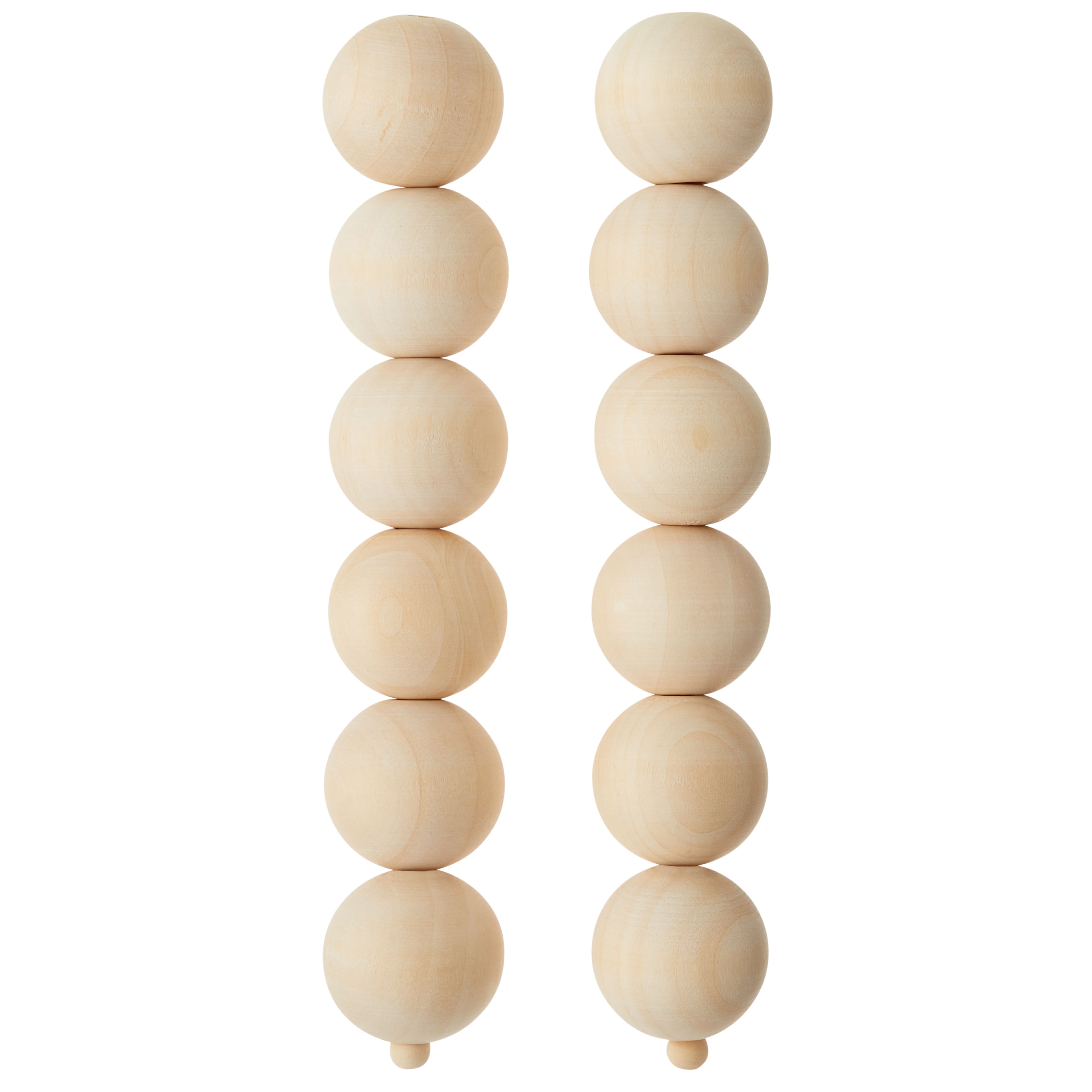 12 Pack: Raw Pine Wood Round Beads, 25mm by Bead Landing&#x2122;