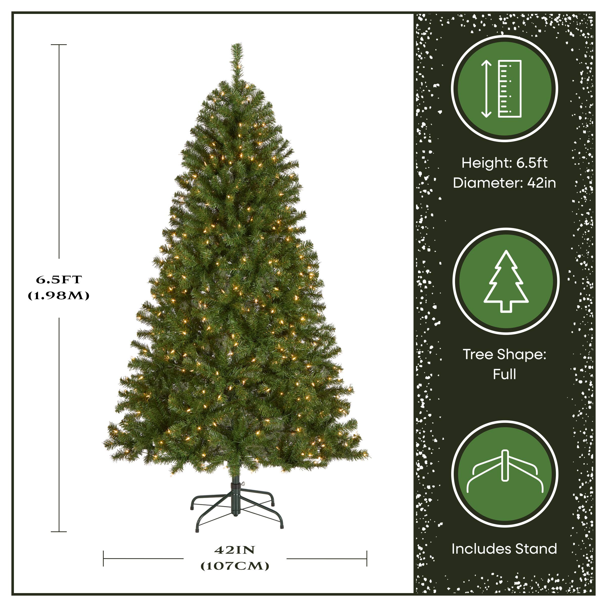 6.5ft. Pre-Lit North Valley® Spruce Artificial Christmas Tree, Clear Lights