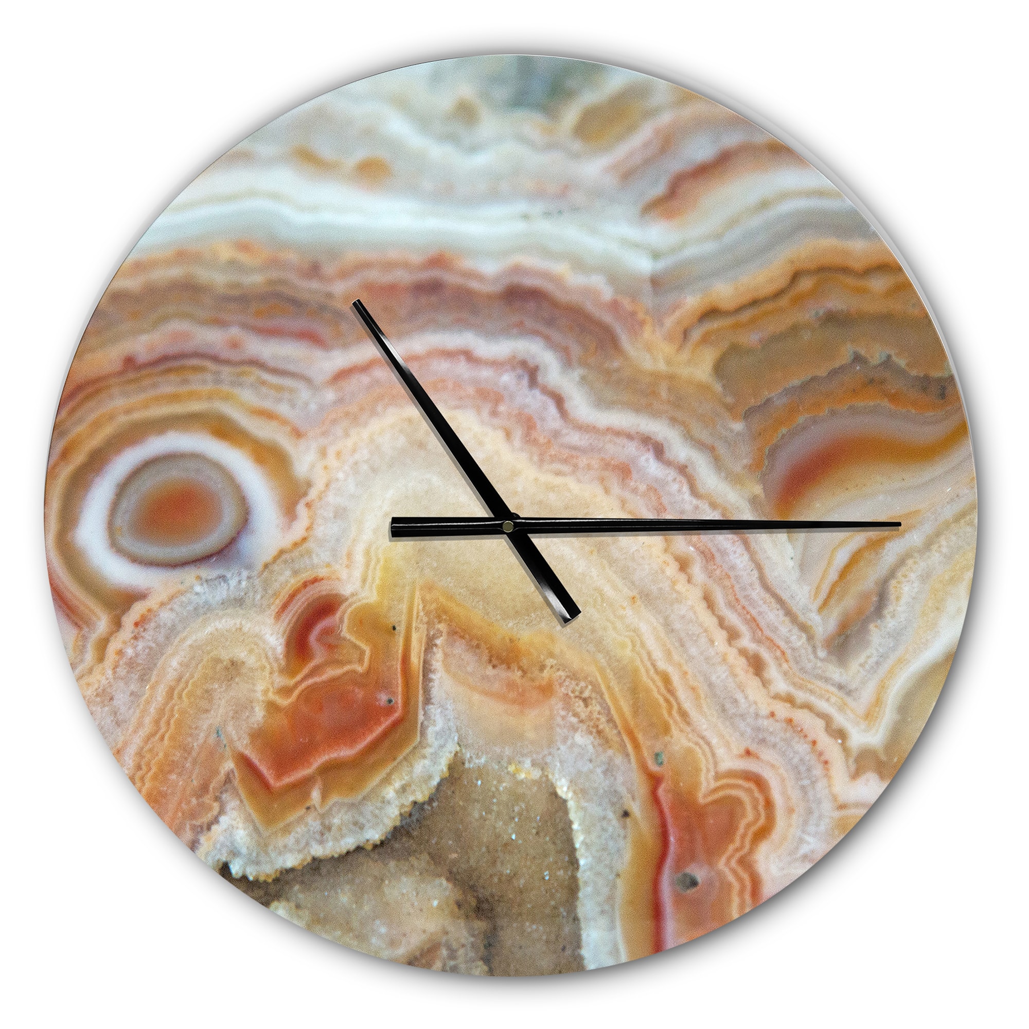 Designart 'Strips And Ovals On Agate Modern Wall Clock