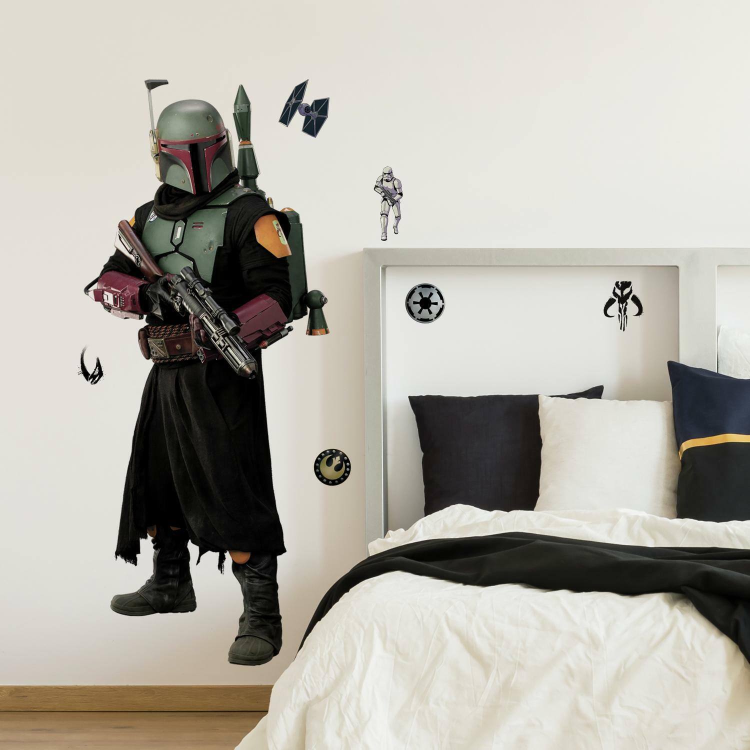 RoomMates Star Wars The Mandalorian Boba Fett Peel &#x26; Stick Giant Wall Decal