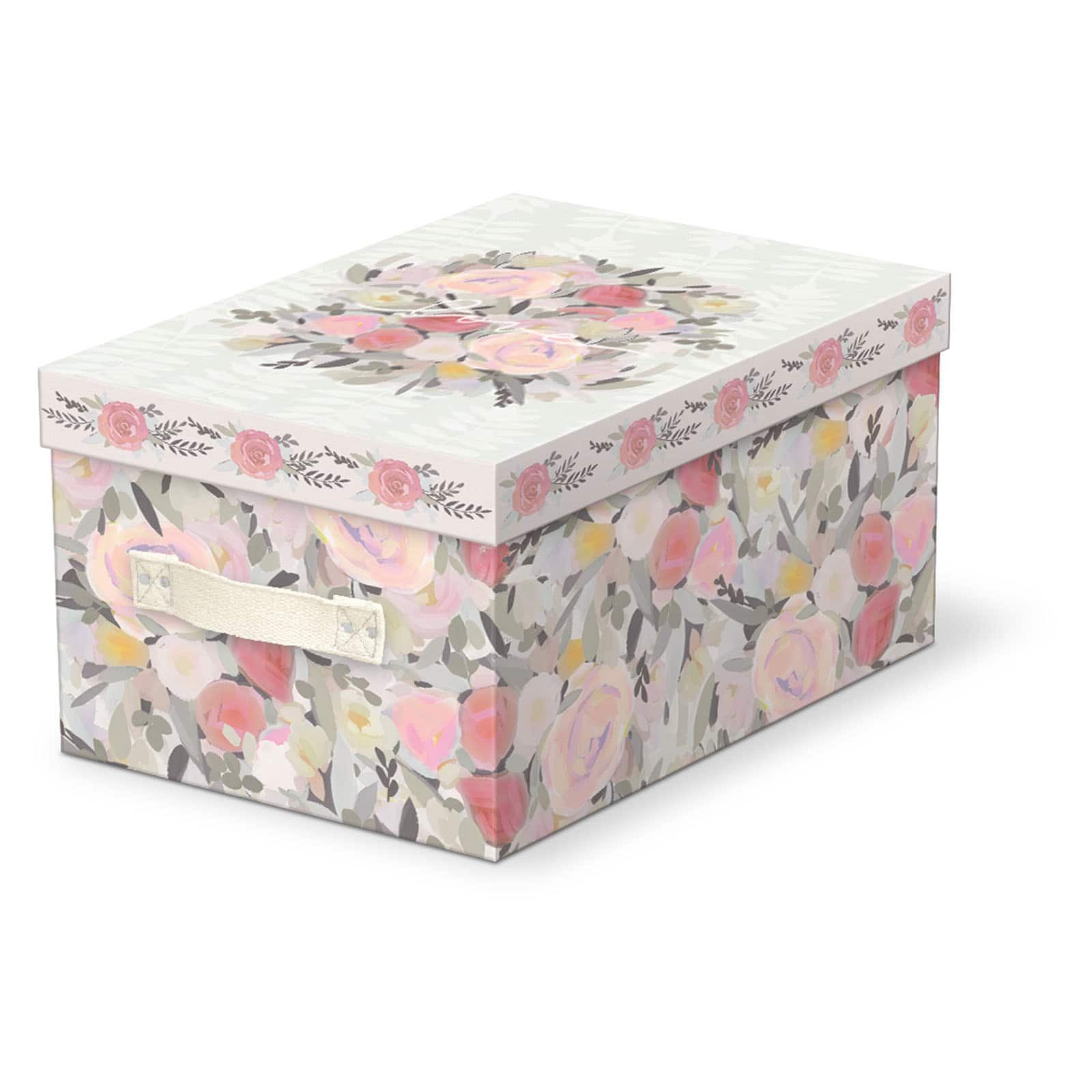 Large Neutral Pink Bouquet Box With Fabric Handles By Ashland