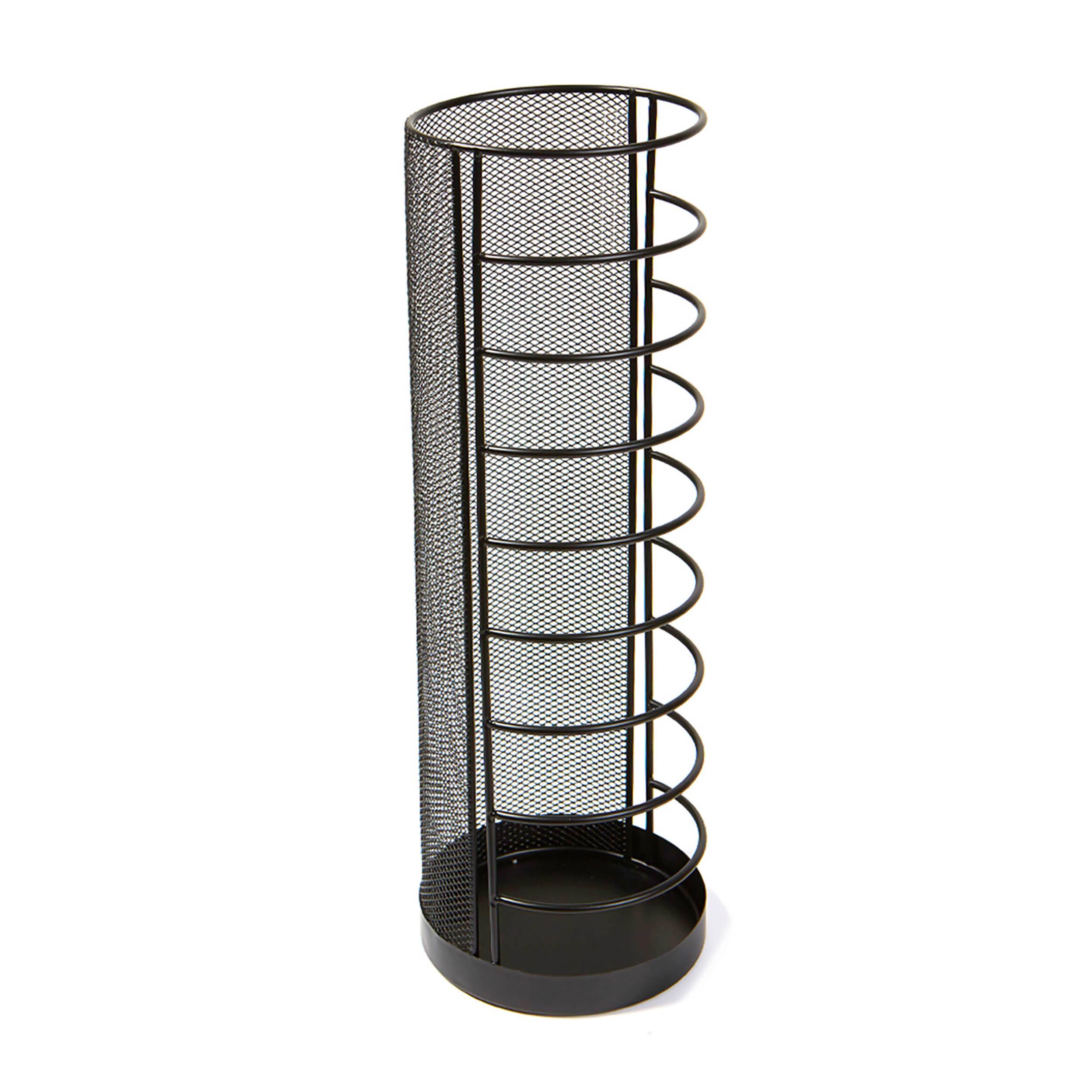 Mind Reader Black Round Wire Basket Umbrella Stand