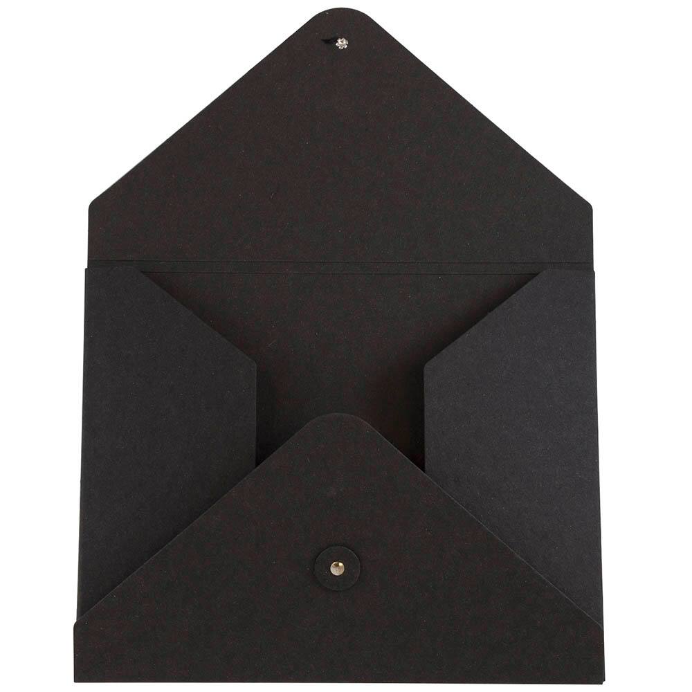 JAM Paper Black 9.5&#x22; x 12&#x22; Button &#x26; String Tie Kraft Portfolio