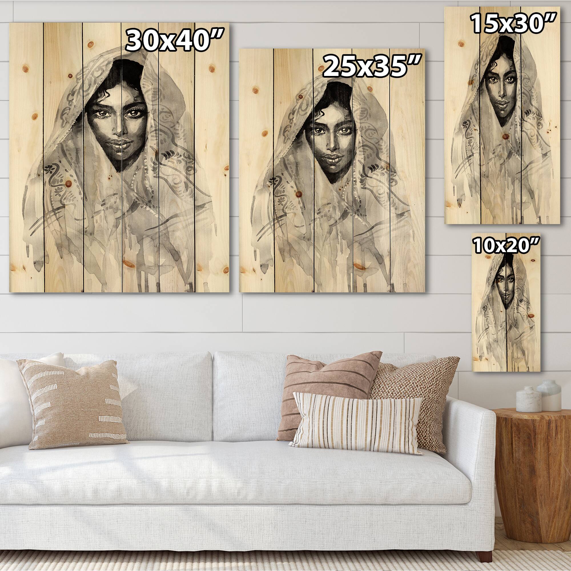 Designart - Monochrome Portrait of Young Indian Woman I