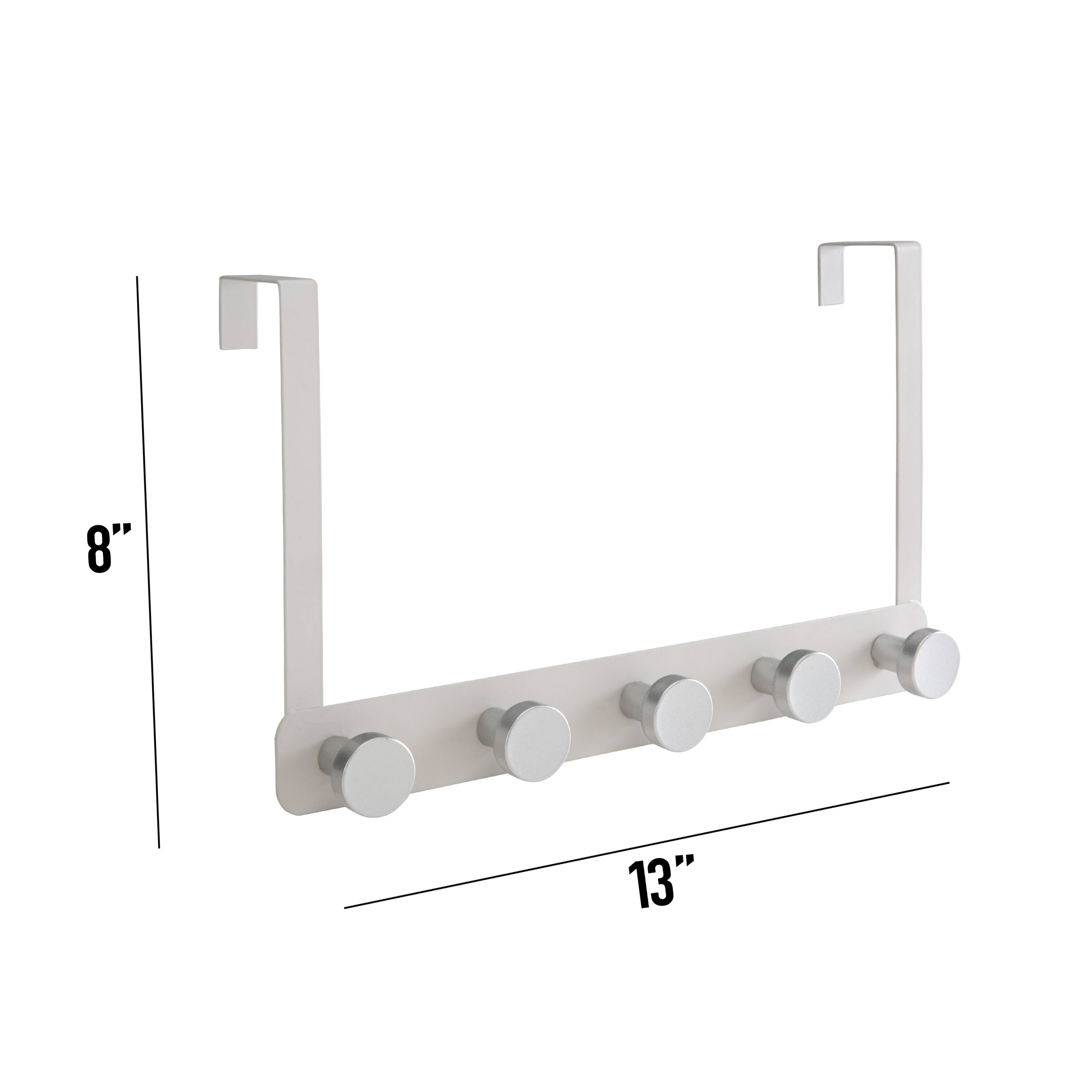 Elle Décor White 5 Hook Over the Door Hook