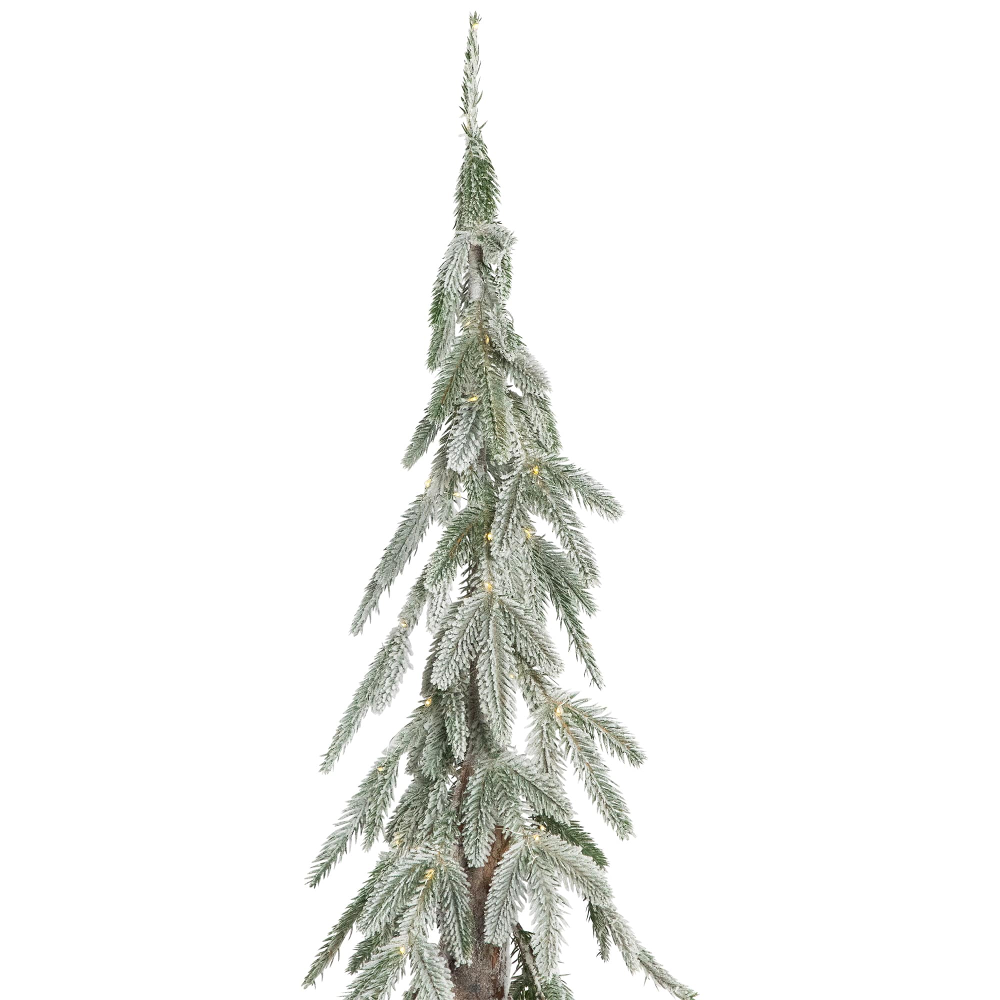 6ft. Pre-Lit Alpine Flocked Artificial Christmas Tree, Clear LED Lights