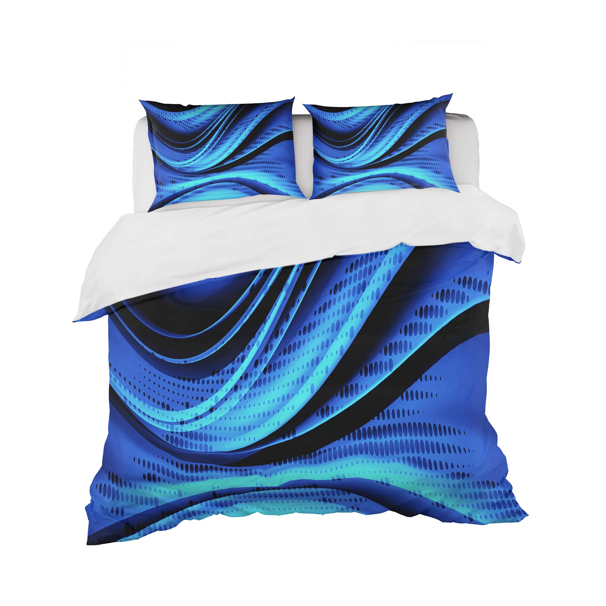 Designart &#x27;Blue and Black Transition&#x27; Modern &#x26; Contemporary Bedding Set - Duvet Cover &#x26; Shams