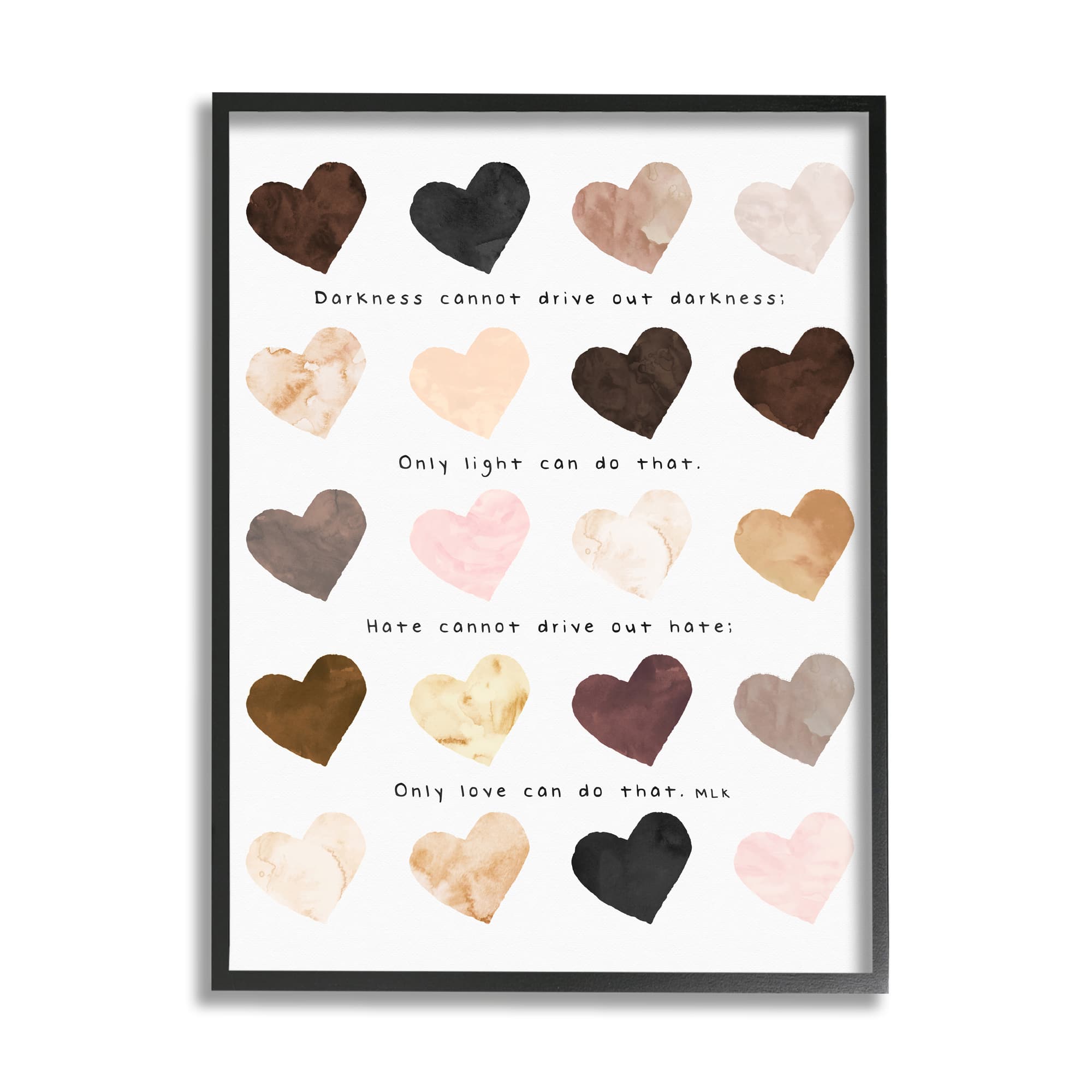 Stupell Industries Only Love Can Famous MLK Quote Wall Art in Black Frame