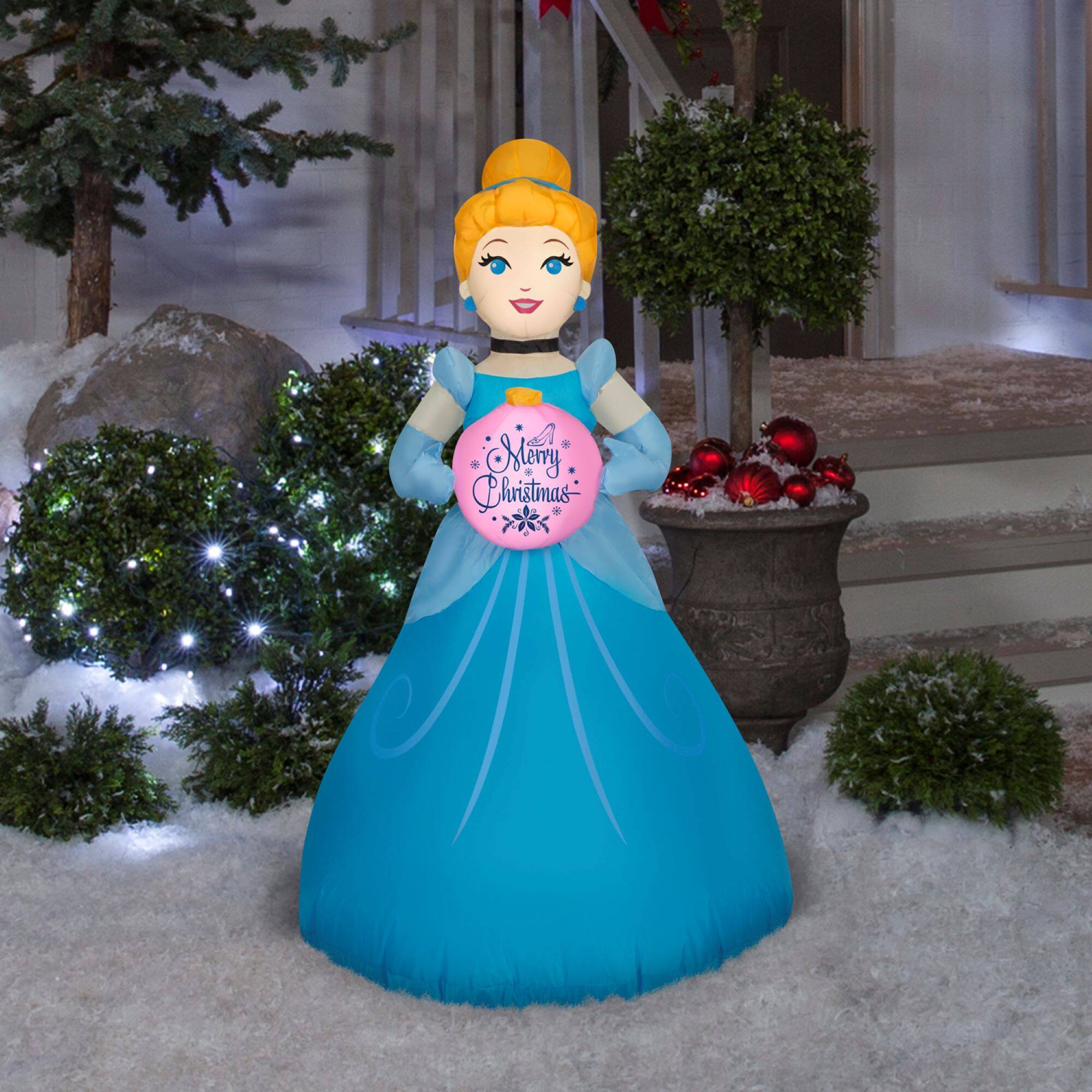 3.5ft. Airblown&#xAE; Inflatable Christmas Cinderella with Ornament