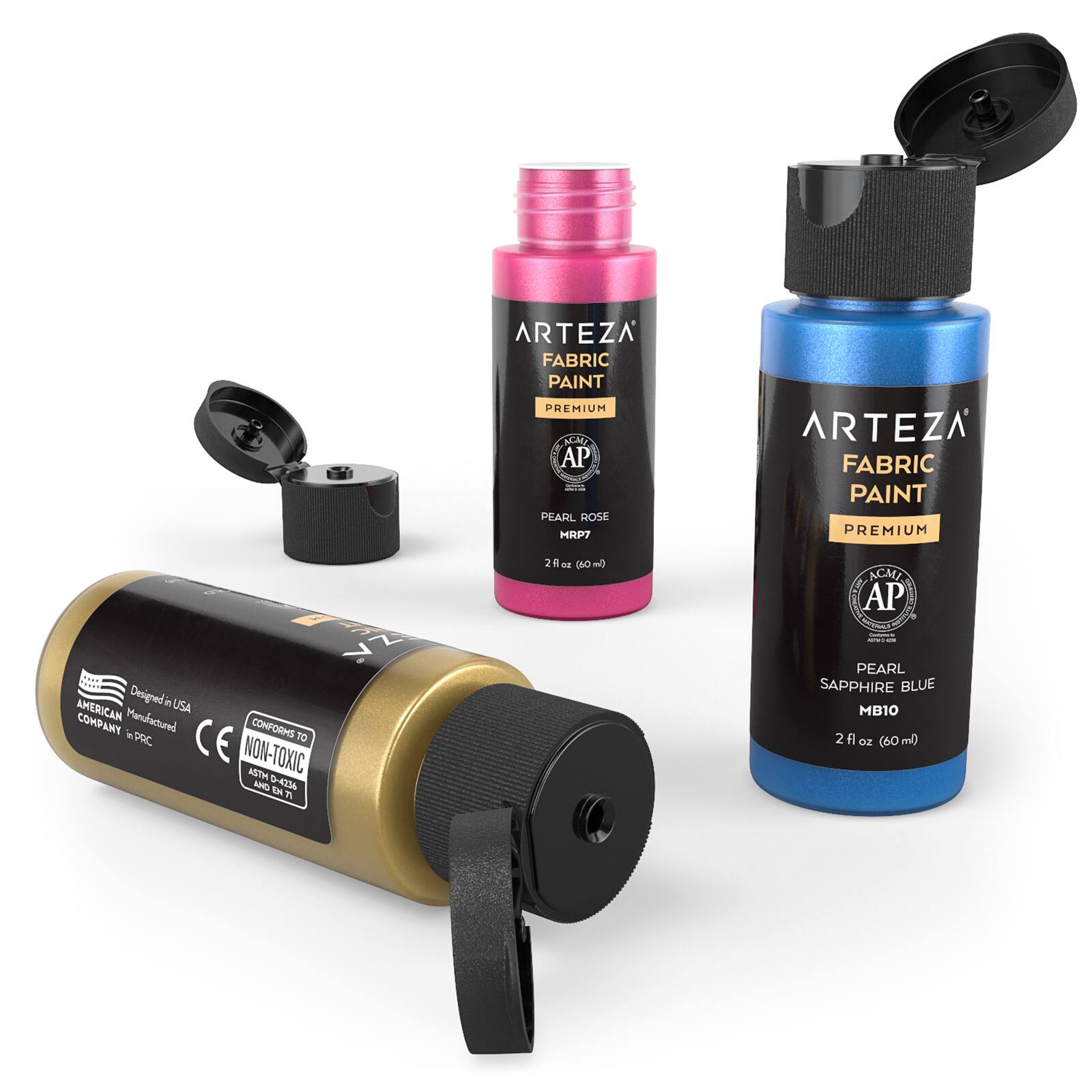 Arteza® 14 Color Metallic Fabric Paint Set