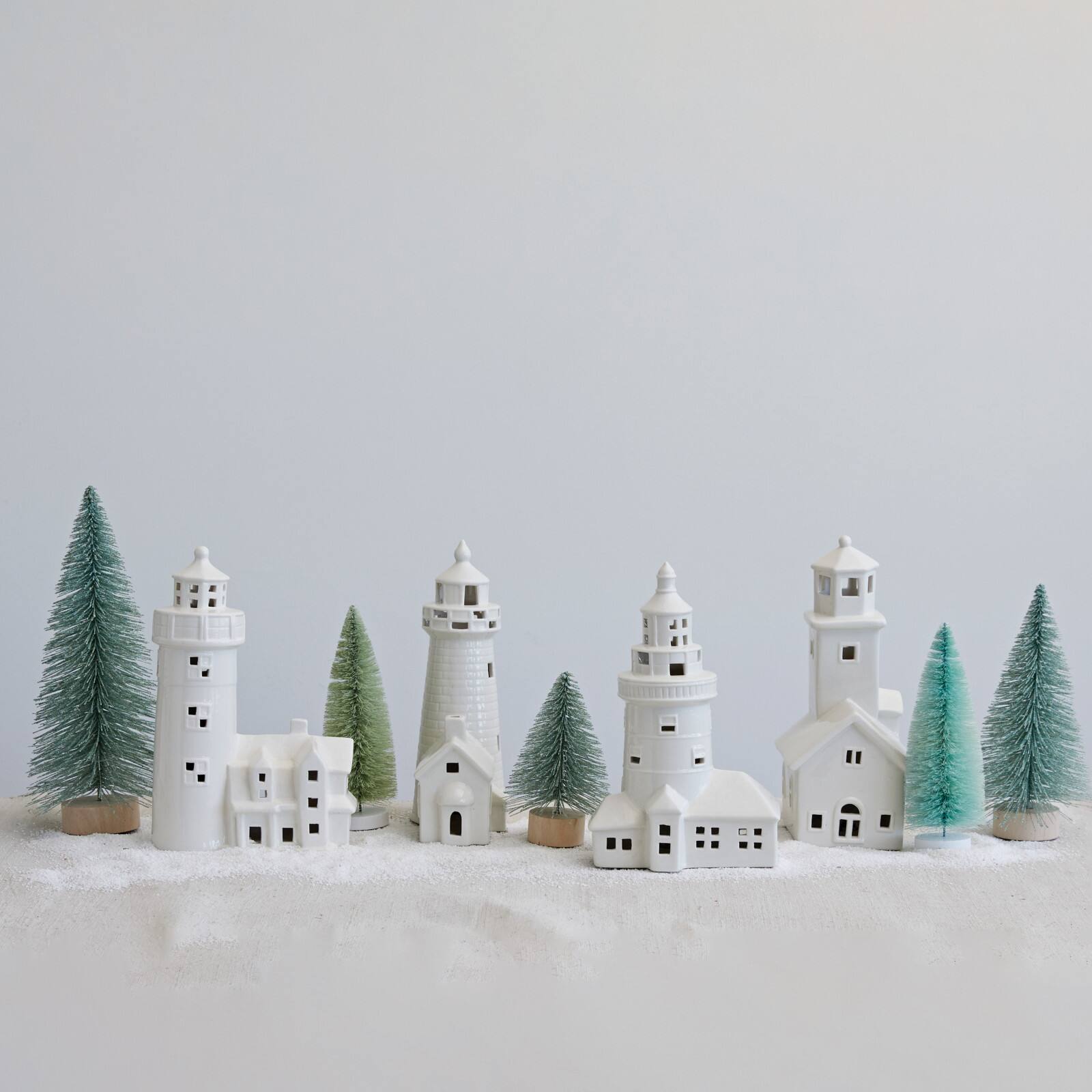 Hello Honey&#xAE; 10.5&#x22; White Stoneware Lighthouse with LED Light
