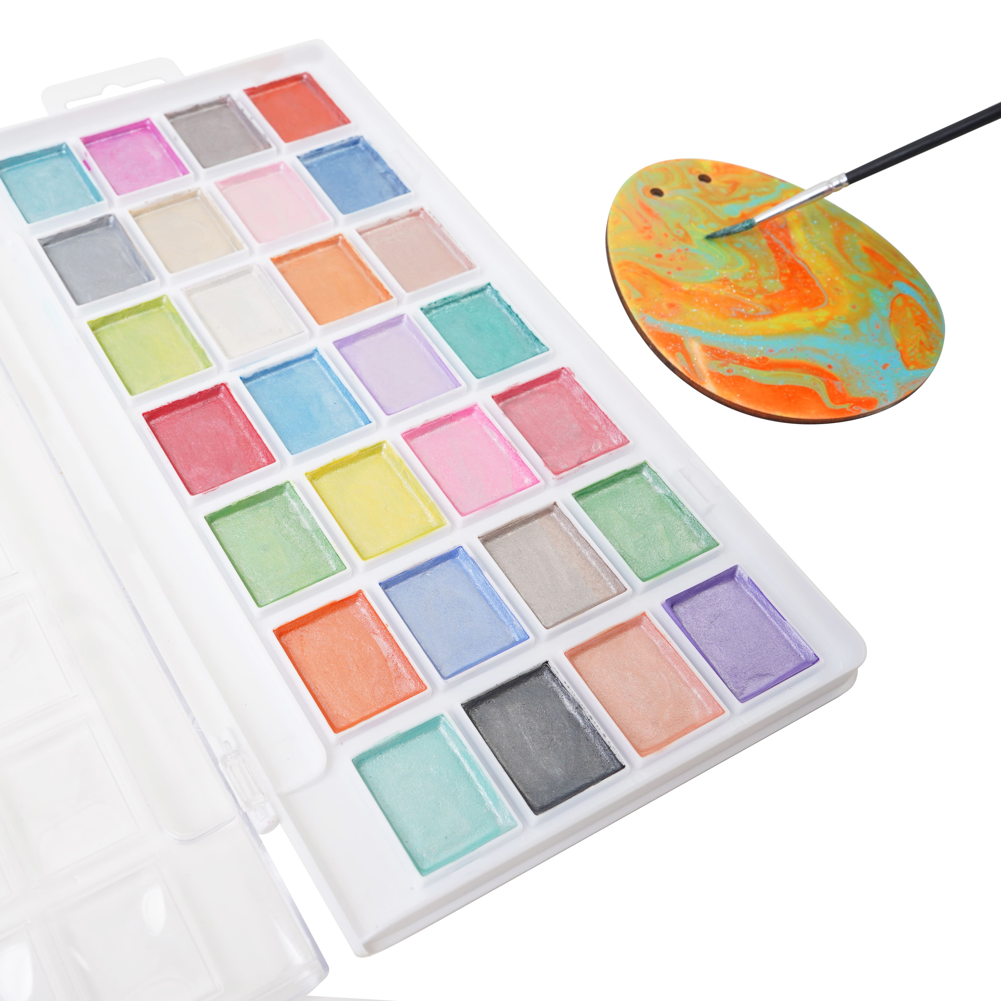 29 Piece Pearlescent Watercolor Pan Set by Artist&#x27;s Loft&#x2122; Necessities&#x2122;