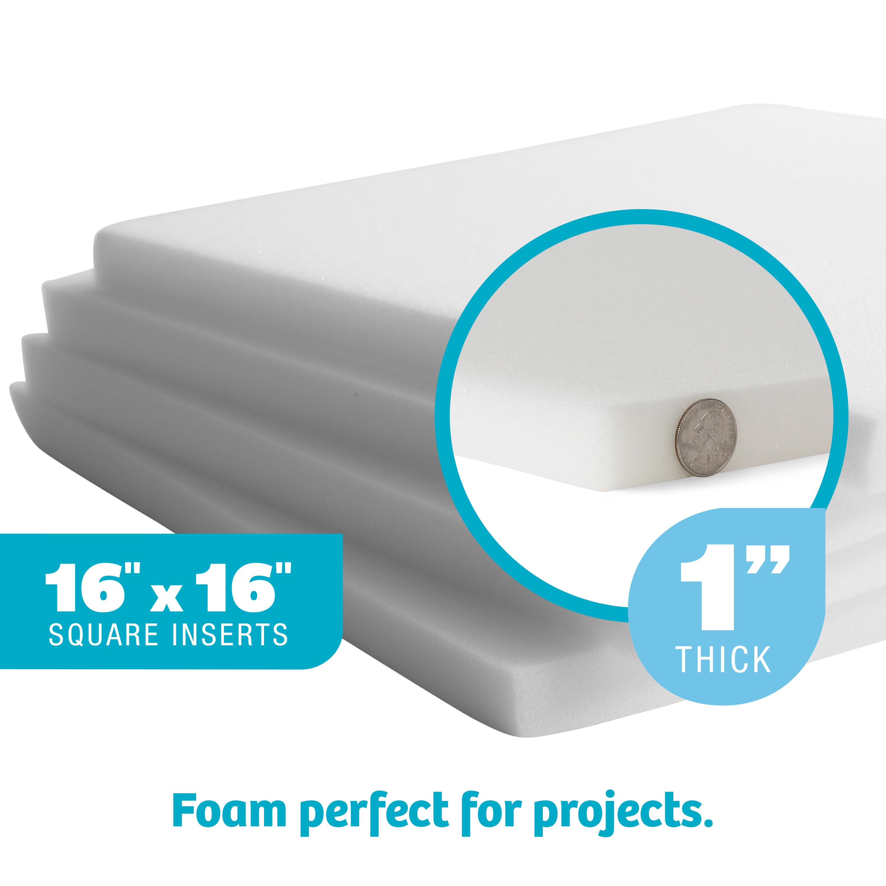 Project Foam Pad by Fairfield™, 16 x 16 x 1 Thick (4 pack