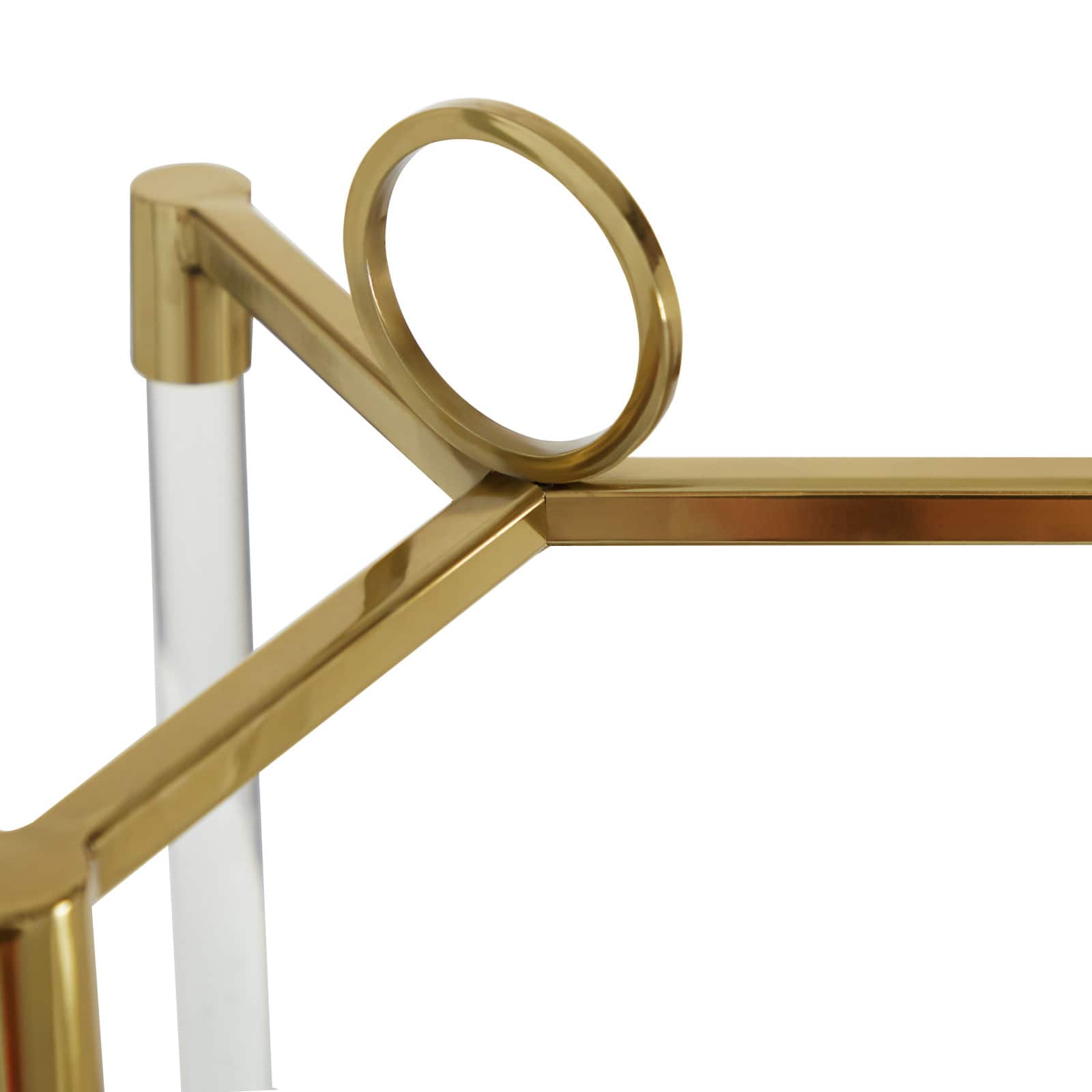 Gold Stainless Steel Contemporary Lantern, 23" x 11" x 11"