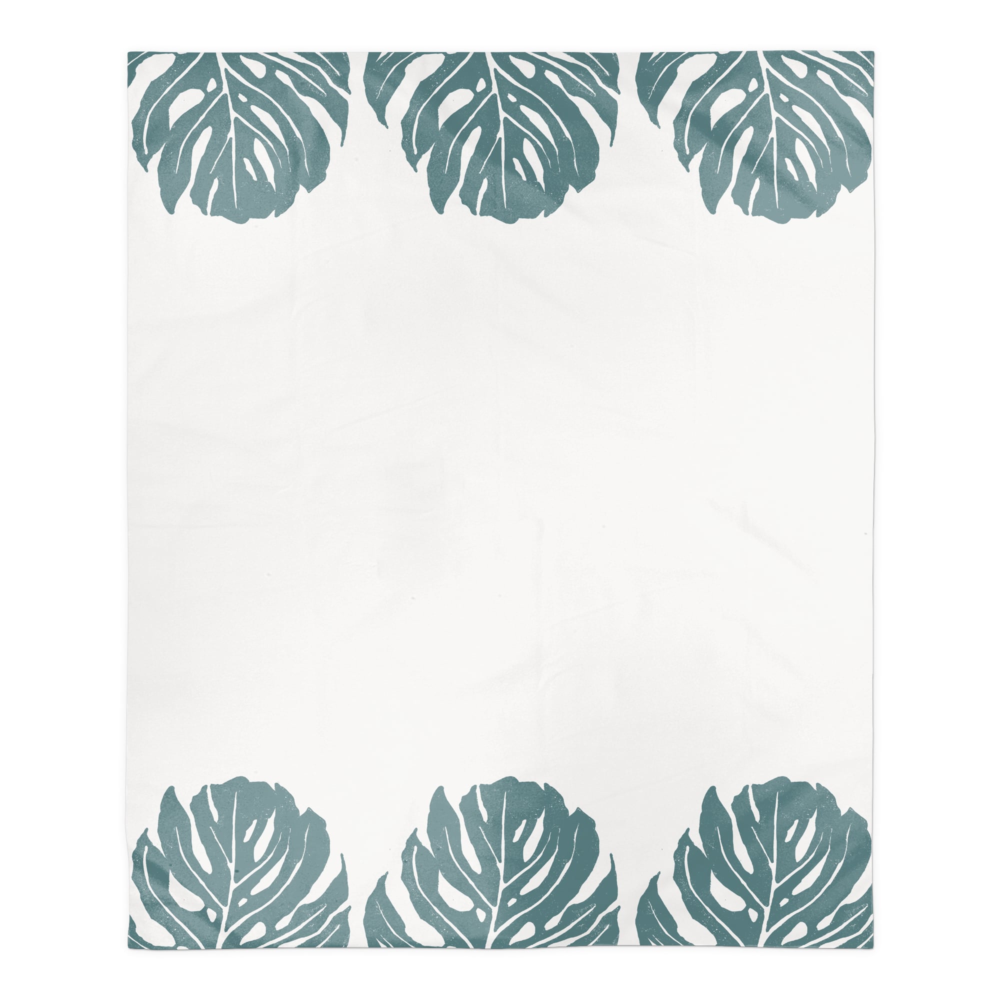 Three Leaf Monstera 50" x 60" Coral Fleece Blanket