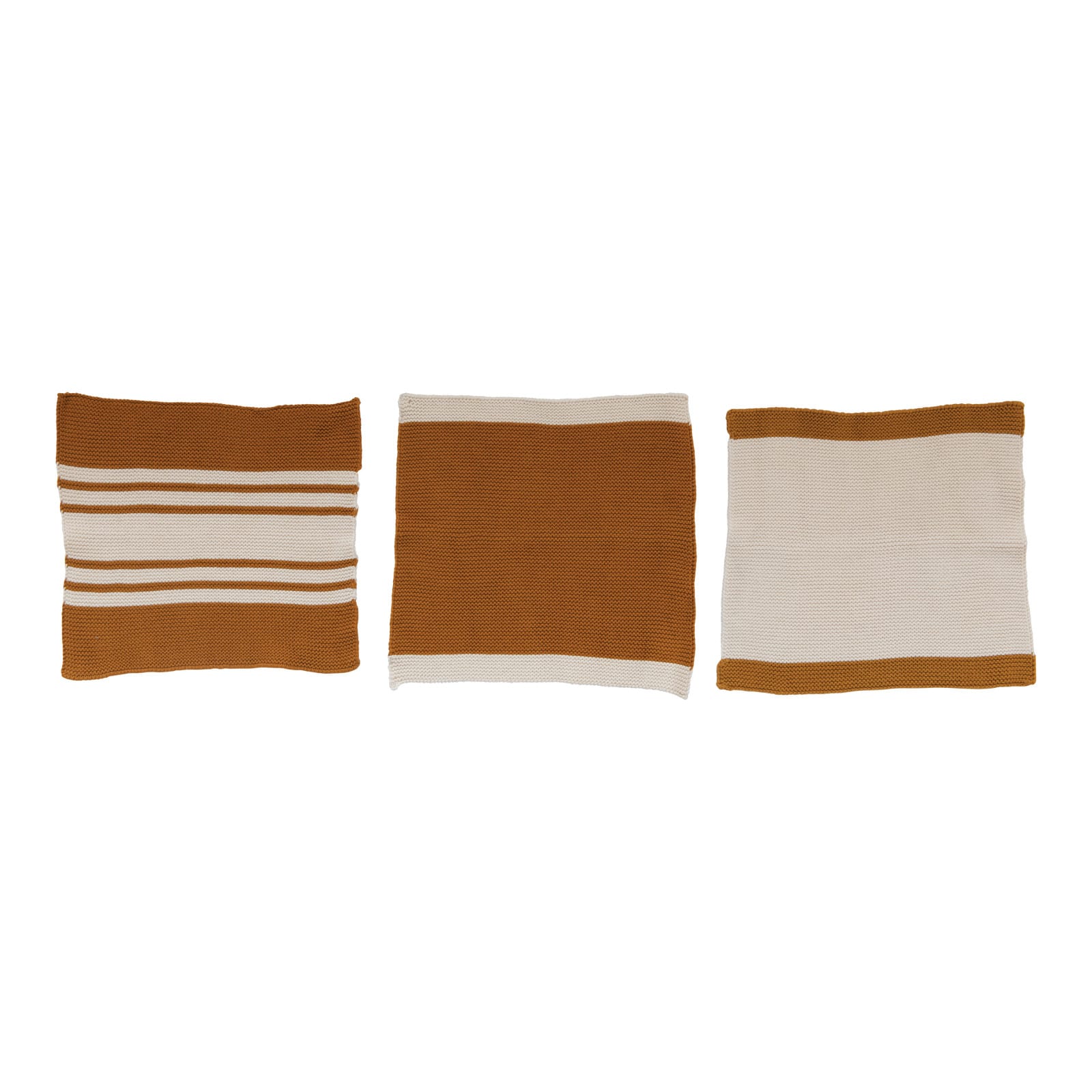Brown Square Cotton Dishcloth Set
