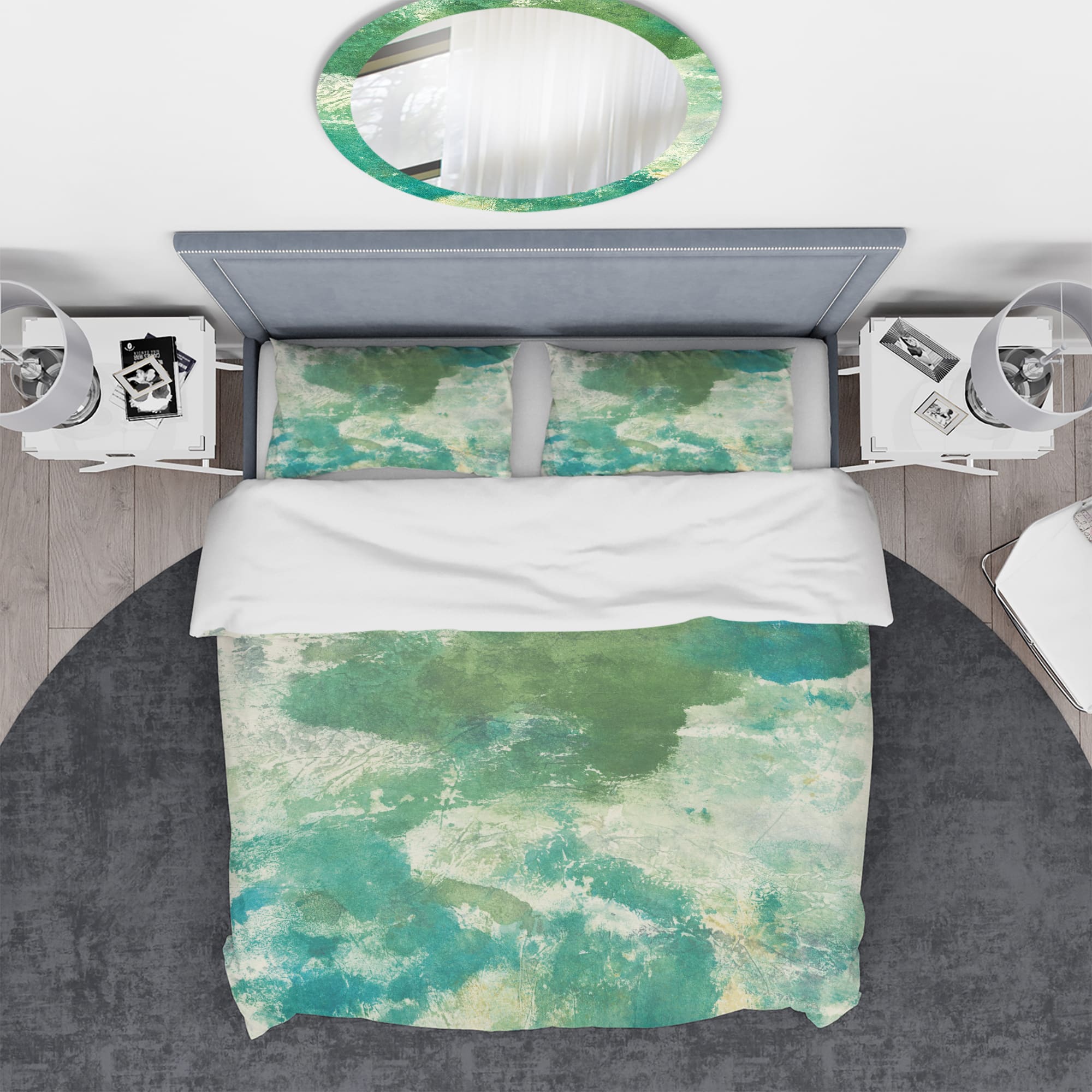 Designart &#x27;Watercolor Rock II&#x27; Geometric Bedding Set - Duvet Cover &#x26; Shams