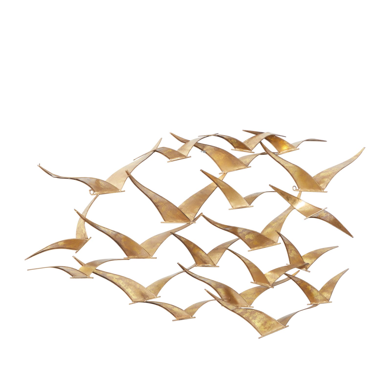 Gold Metal Coastal Birds Wall Decor, 47&#x22; x 21&#x22;